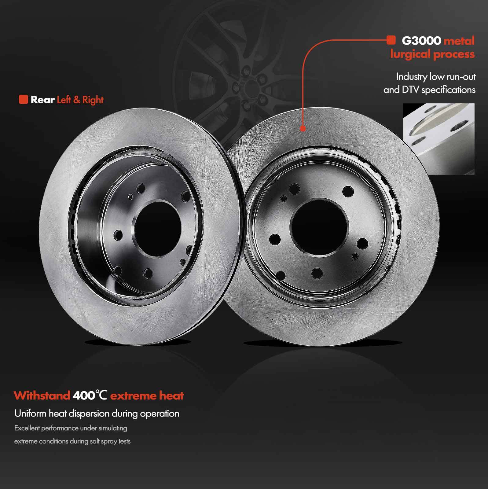 6x Rear Disc Brake Rotors + Brake Pads for Mitsubishi Eclipse 2006-2012 Galant
