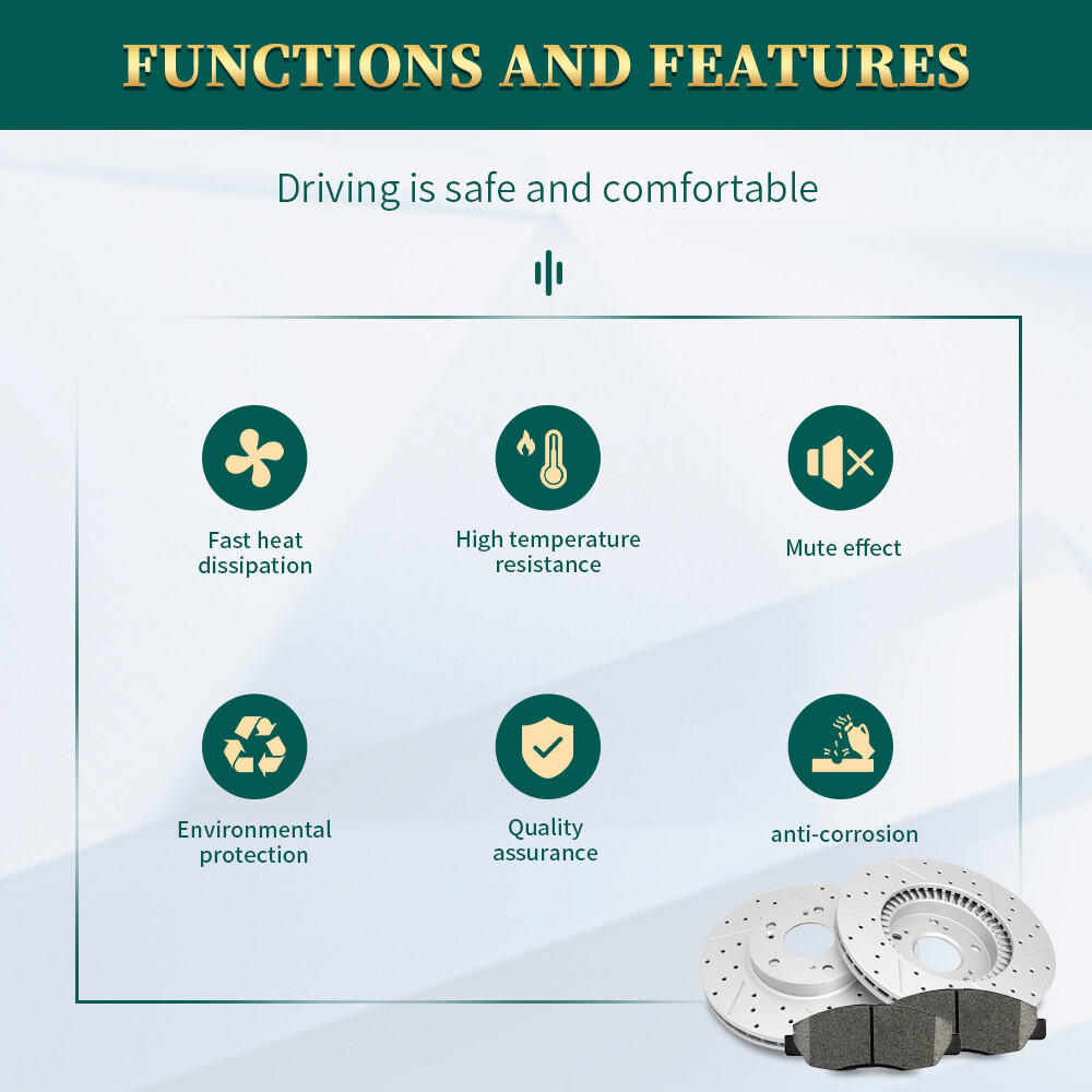 Front & Rear Disc Brake Rotors + Ceramic Brake Pads for 2014 – 2016 Kia Soul