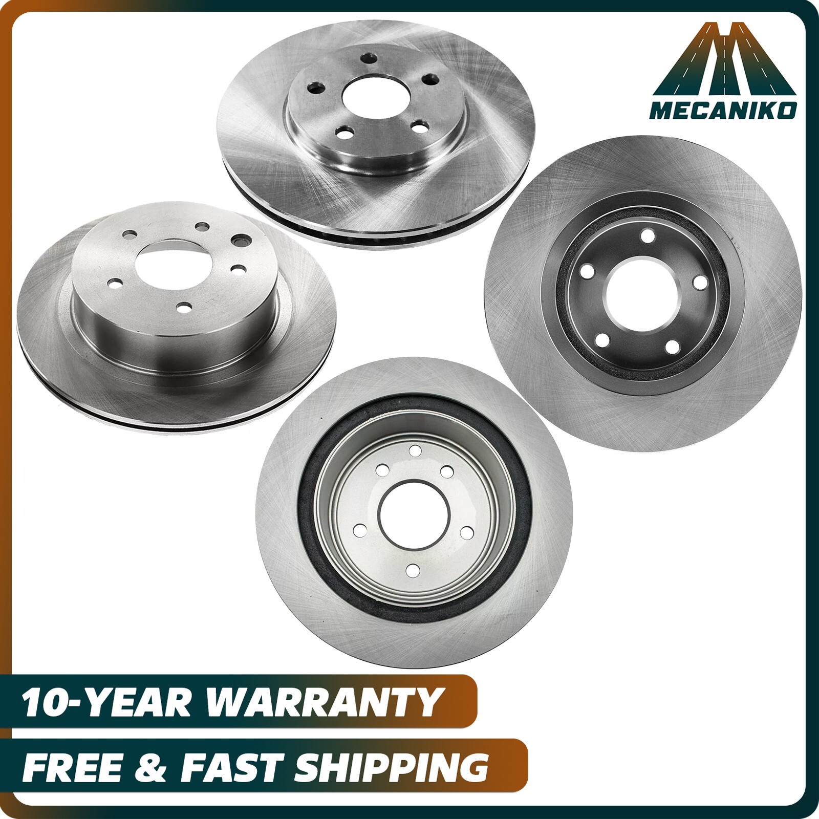 Front and Rear Brake Rotors Kit for 2014-2015 Rogue Select 2008- 2017 Rogue