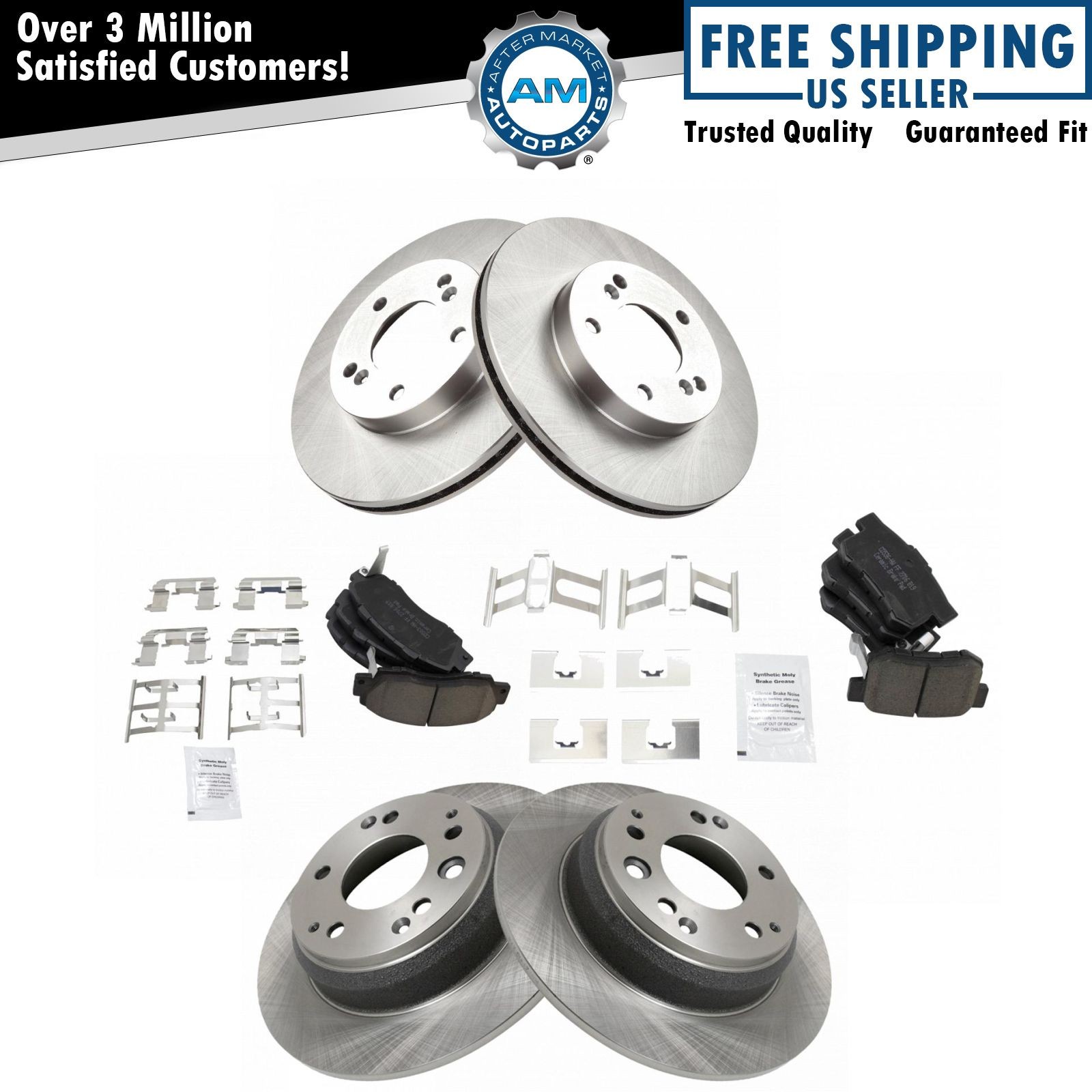 Front & Rear Posi Ceramic Disc Brake Pad & Rotor Kit for Honda Acura