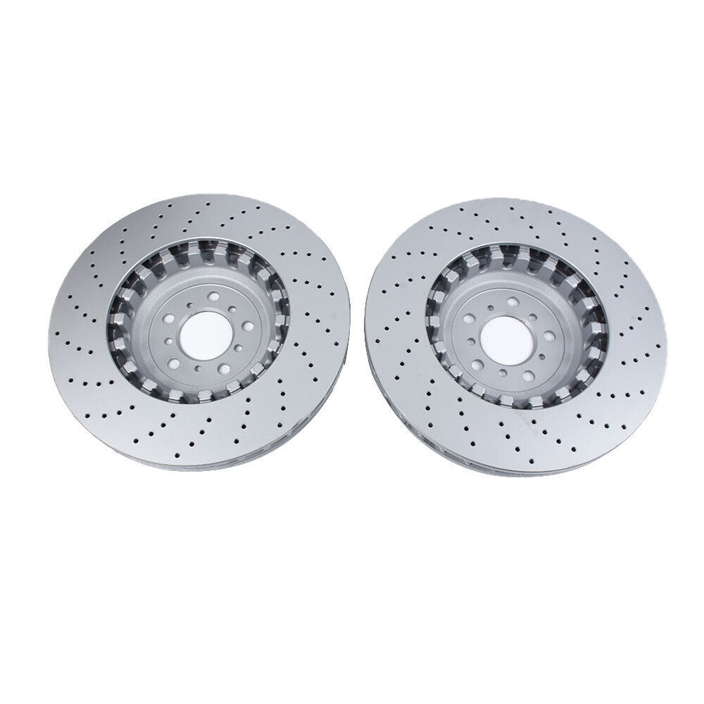 2 Front Vented & Drilled Disc Brake Rotors For BMW F10 F12 F13 M5 M6