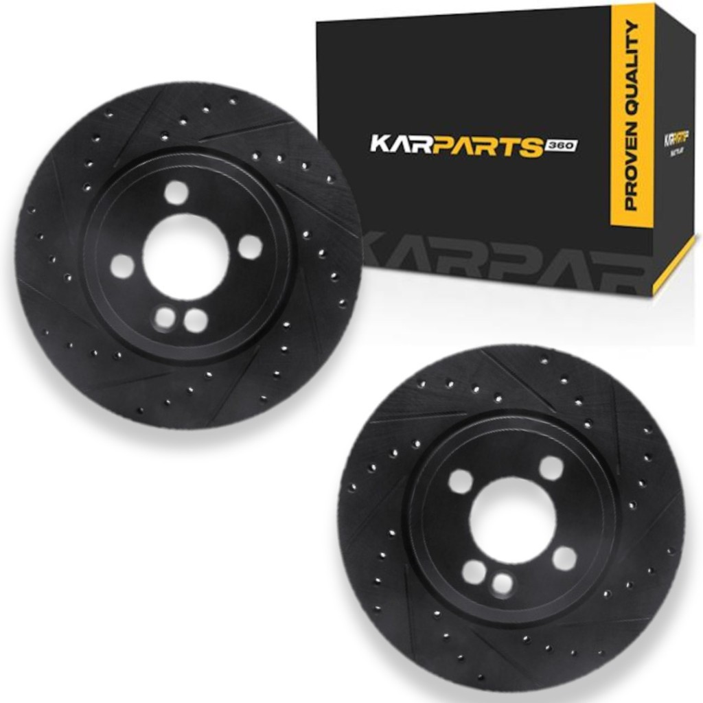 For Mini Cooper 2007-2015 Rotor Set Front | Black | Drilled And Slotted