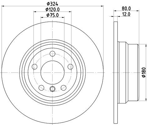 2x Rear Brake Disc Fits BMW Mintex MDC1130 Outer Ø 324mm Solid 1 Year Warranty