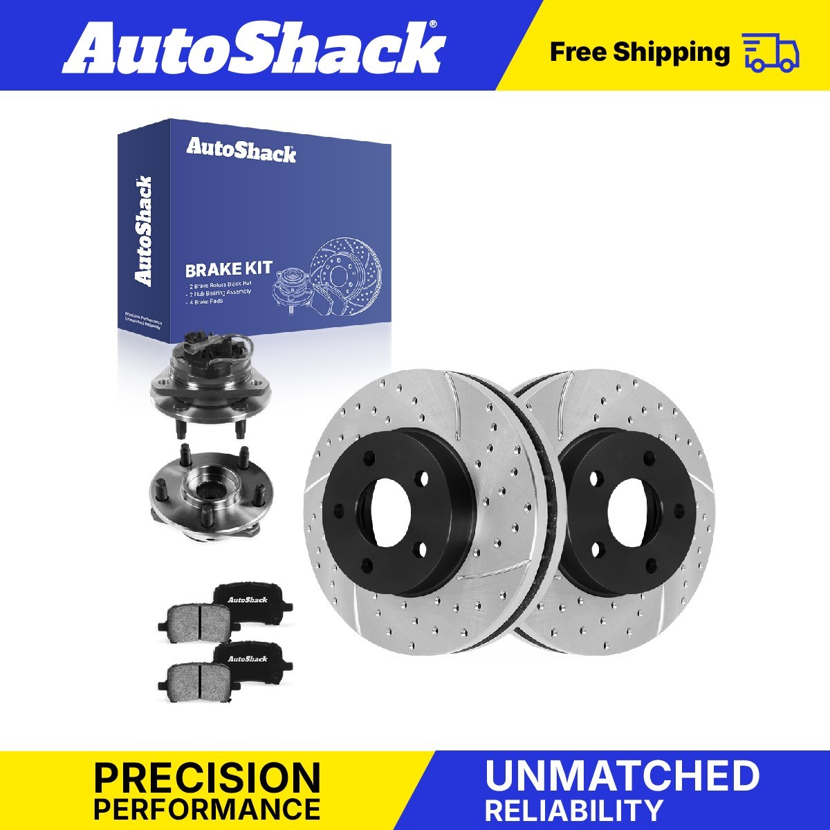 Front Drilled Slotted Brake Rotors Pads Hubs for Chevy Malibu 2008