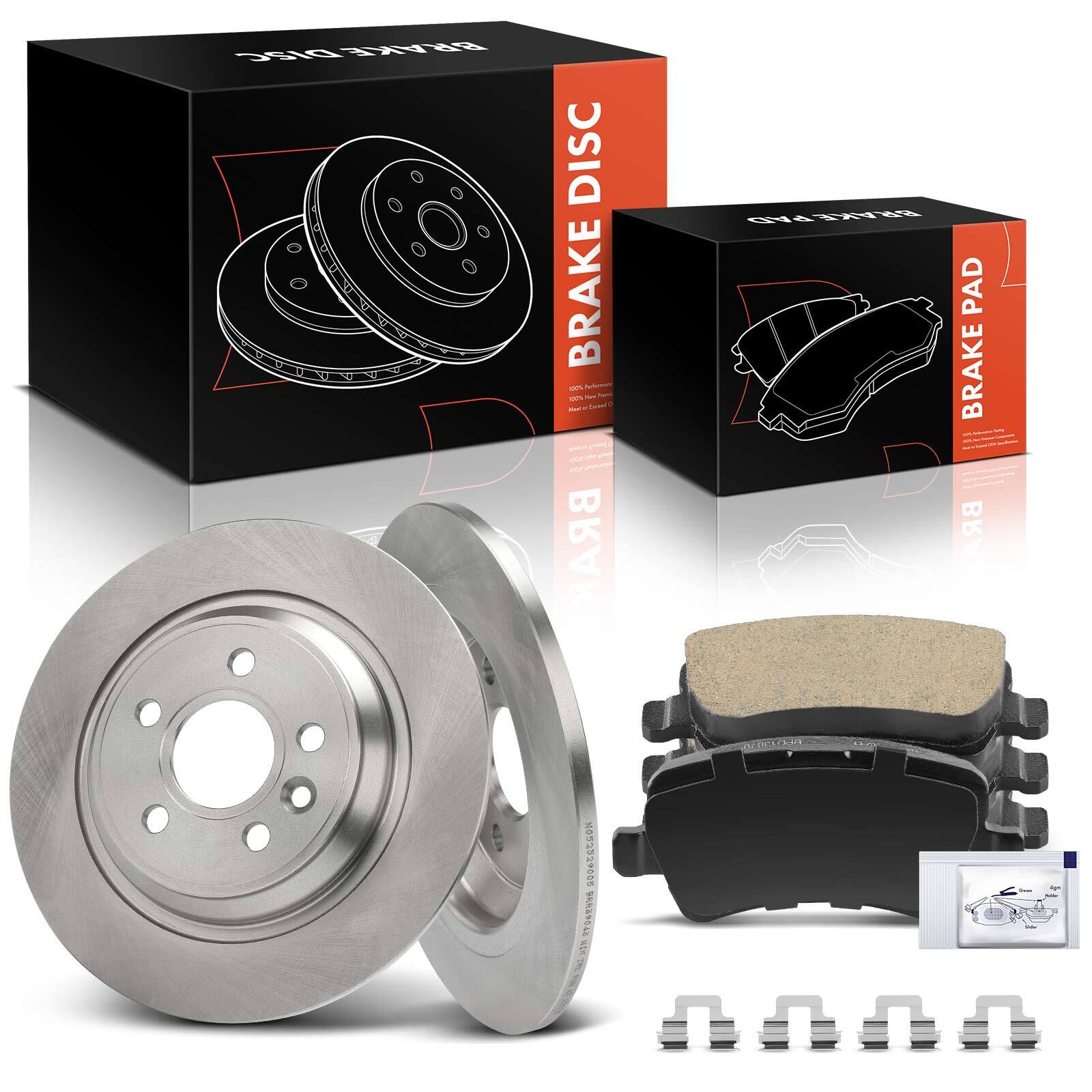 6Pcs Disc Brake Rotor & Ceramic Brake Pads for Volvo S60 11-18 S80 XC70 Rear