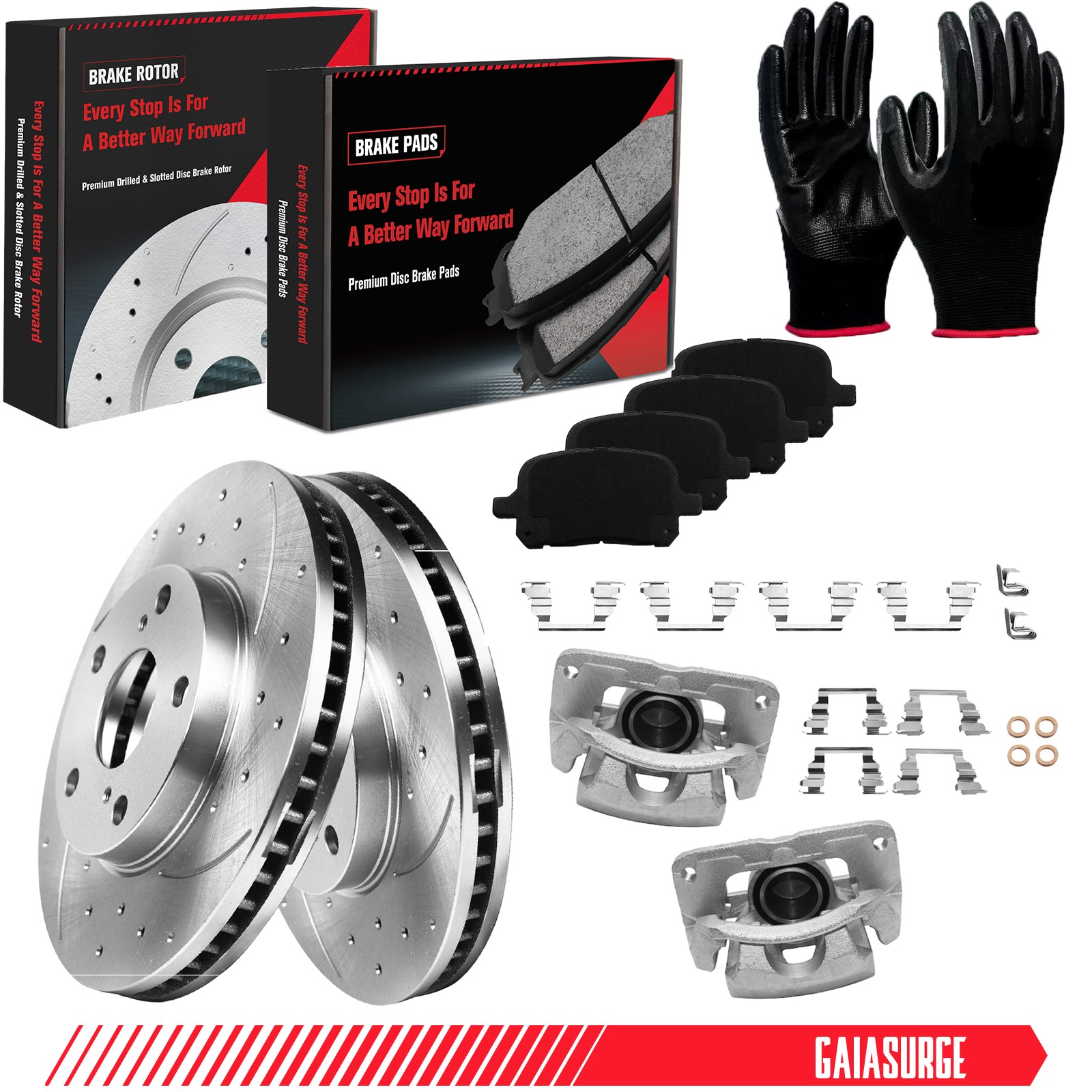 Front Disc Caliper Rotor + Pads For 98-04 Toyota Avalon 1997-2001 Lexus ES300