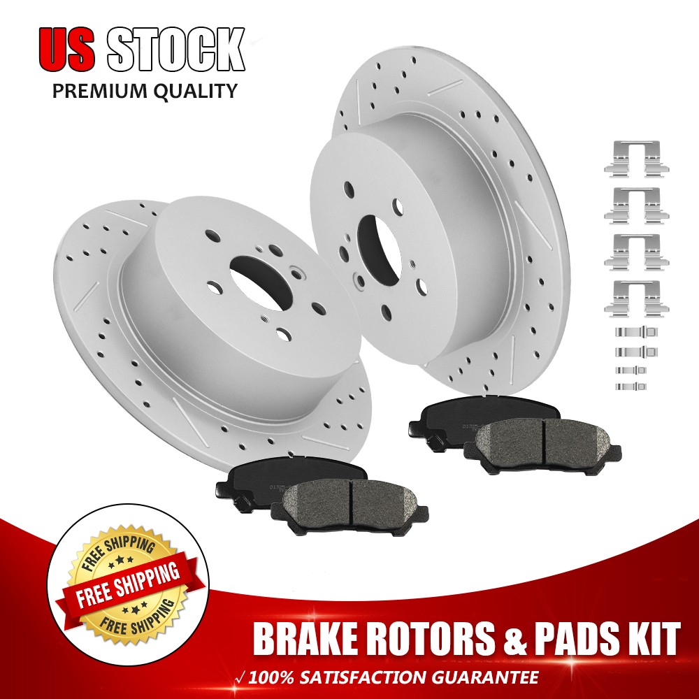 12.17″Rear Brake Rotor Pad For 2008-13 Toyota Highlander 2014 Highlander Hybrid