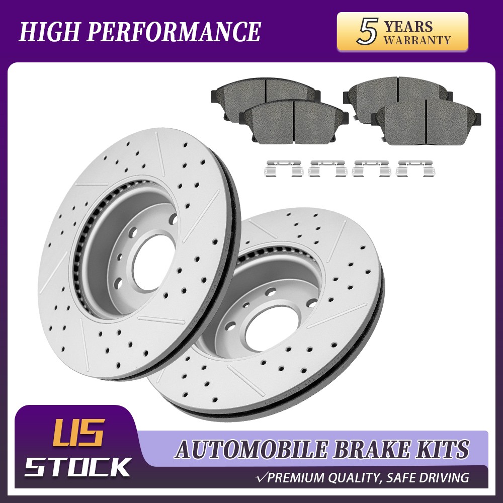 Front Drilled Brake Rotors Pads For Cadillac Ats 2013 2014 2015 2016 2017 2018