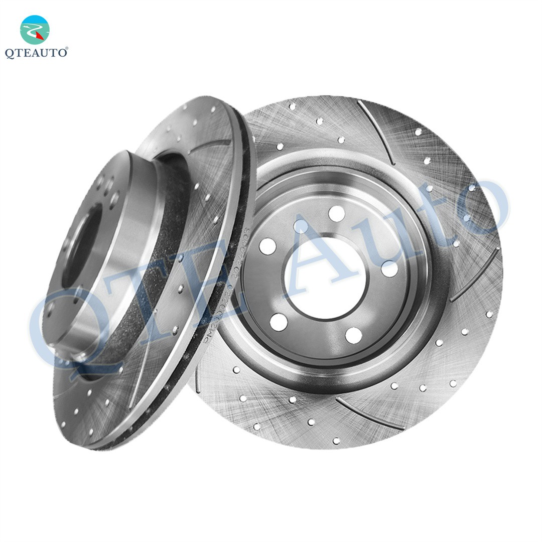 Rear 294mm Drilled Slotted Brake Disc Rotors For 2001-2006 BMW 325CI Base