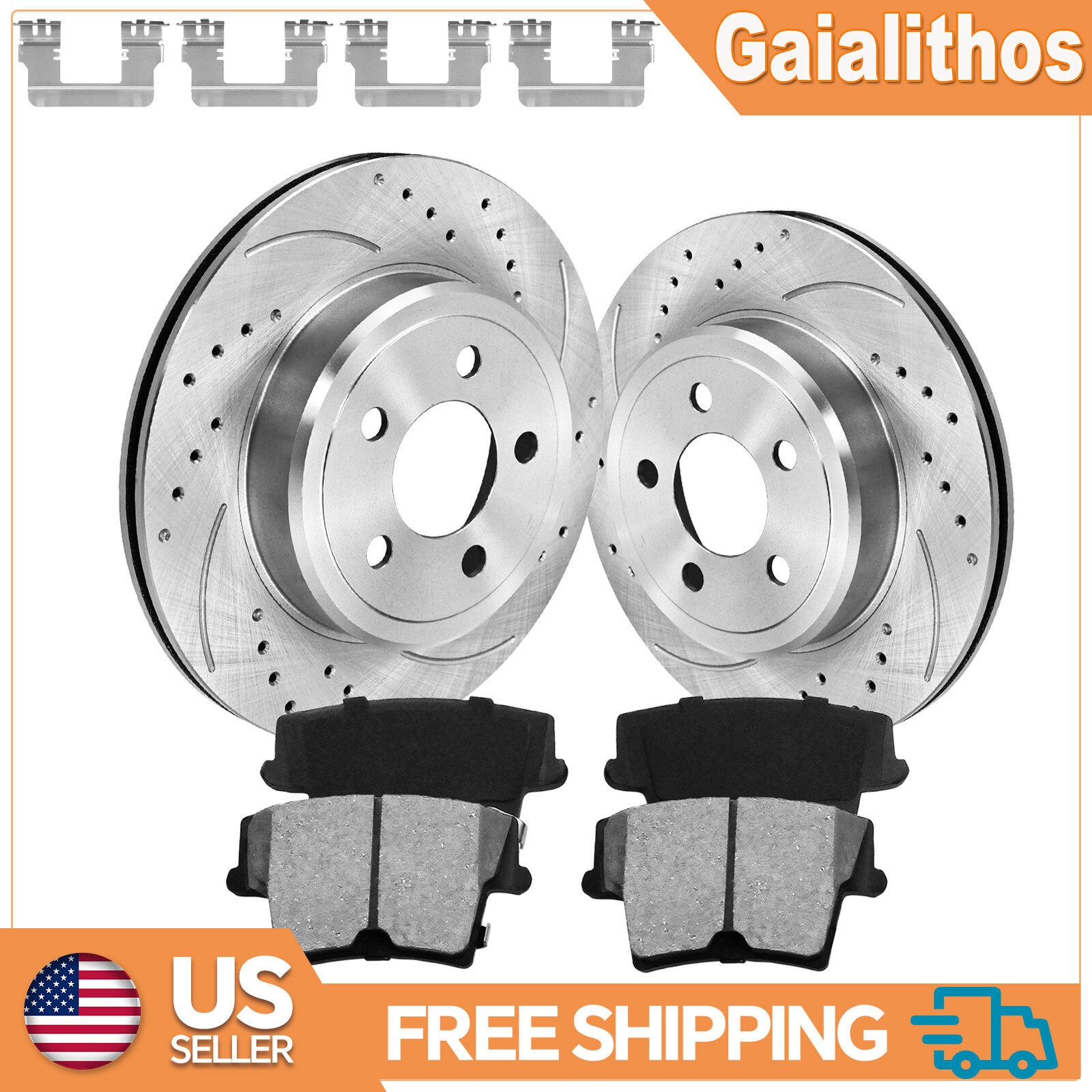 12.6″ Rear Drilled Rotors + Brake Pads for Dodge Charger Challenger Magnum