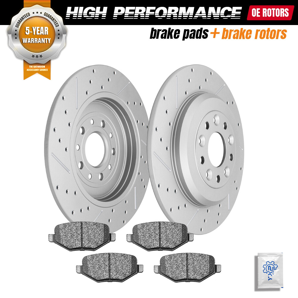 Rear Disc Rotors & Brake Pads for Ford Explorer Flex Taurus Lincoln MKS MKT MKX