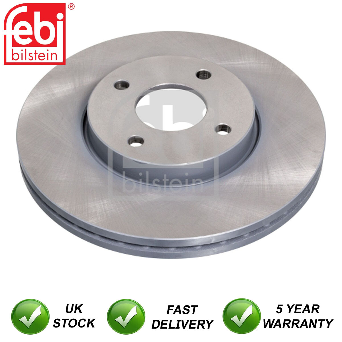 Brake Discs Front Febi Fits Ford Fiesta 2005-2008 2.0 1445625