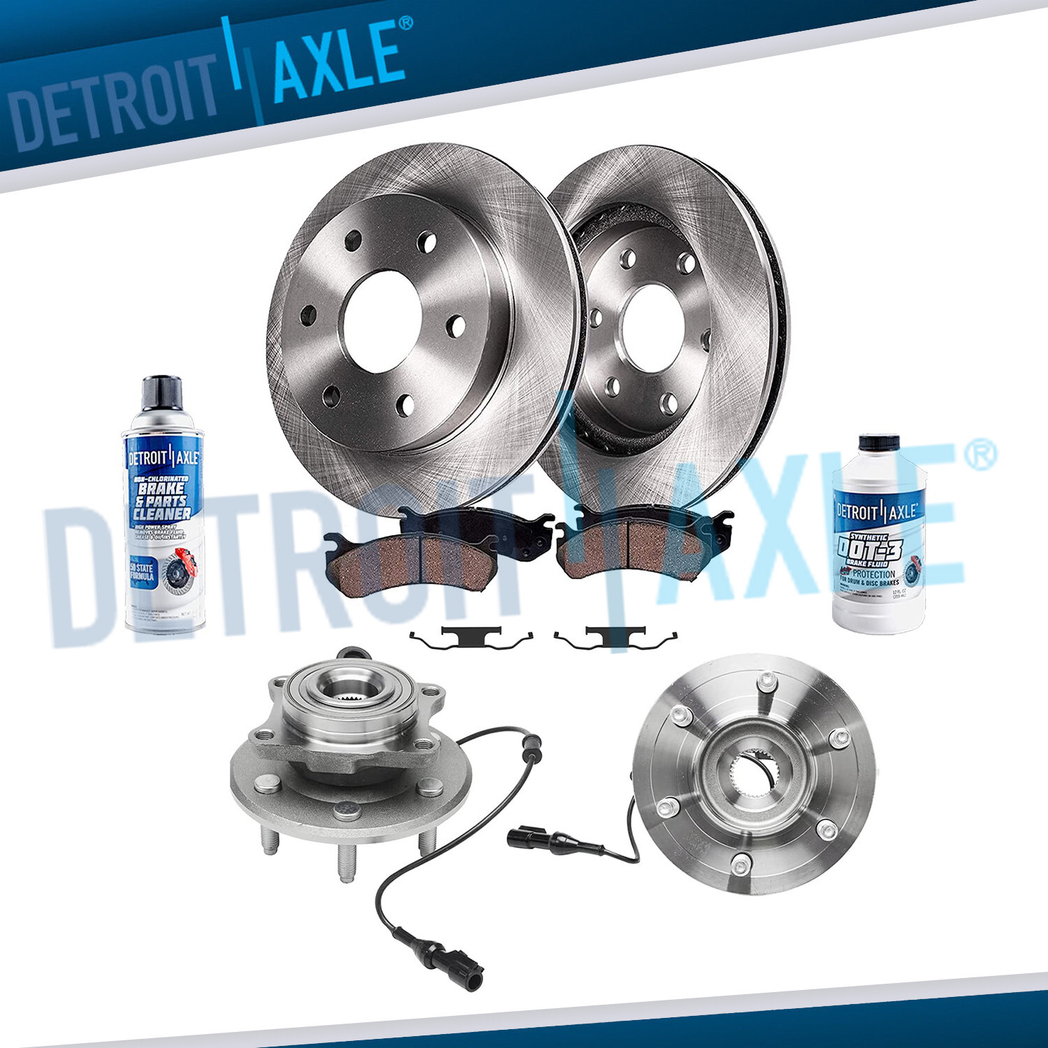 Rear Disc Rotor Brake Pads Wheel Bearing Hubs for 2003-2006 Expedition Navigator