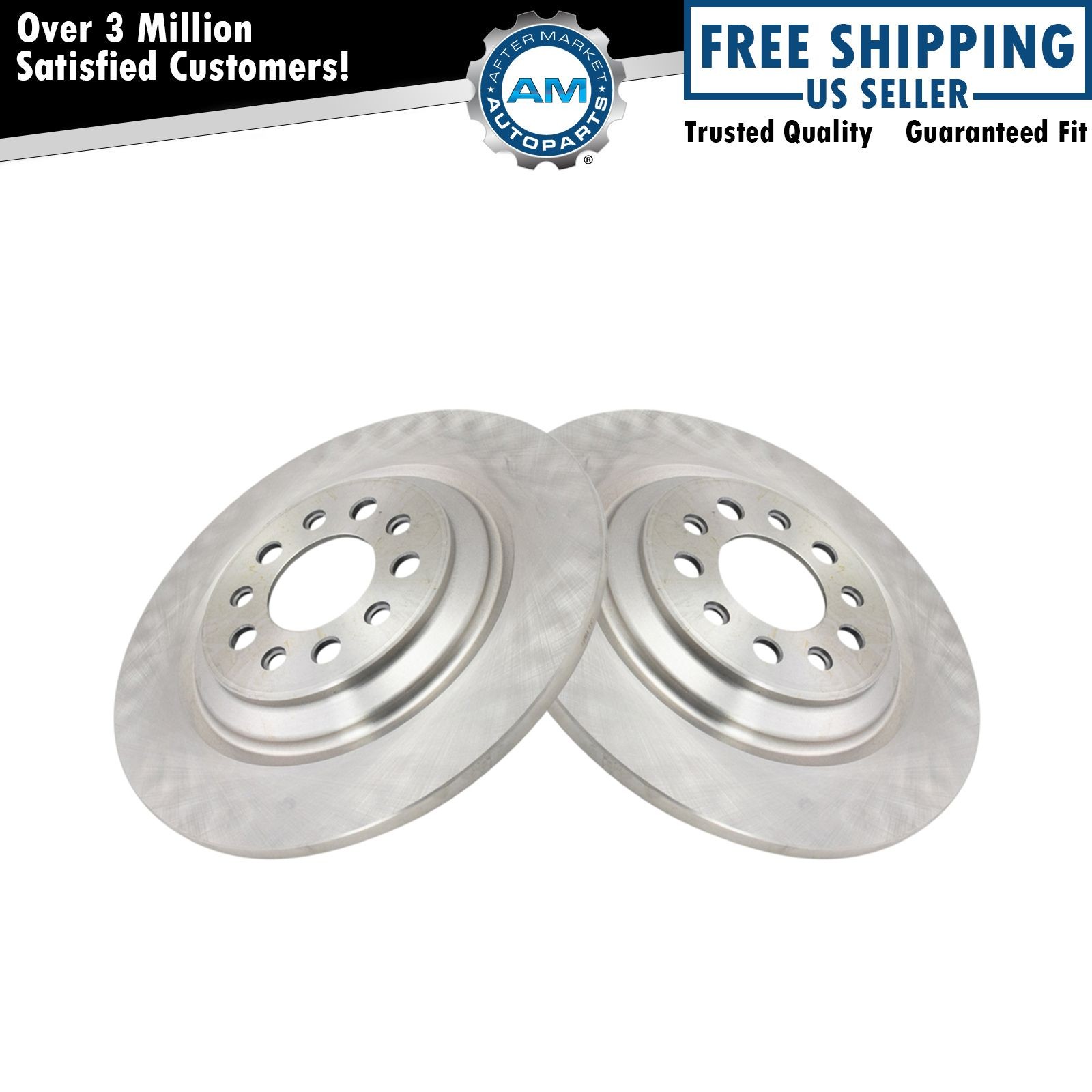 Rear Brake Rotors Set Solid For 2014-2023 Jeep Cherokee