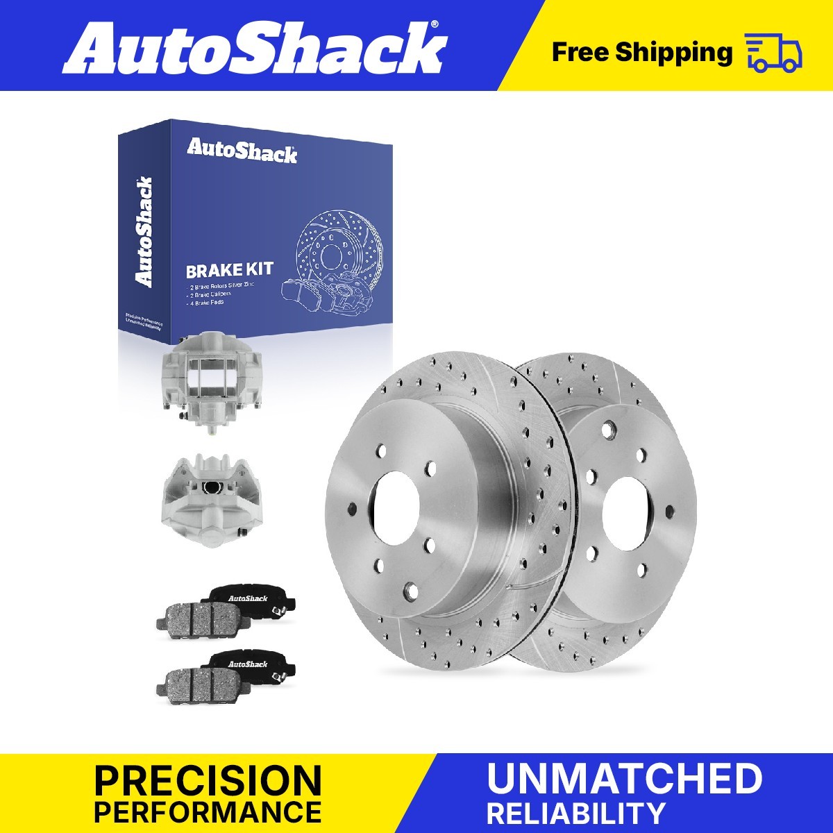 Rear Drilled Slotted Brake Rotors Ceramic Pads Calipers for INFINITI, Q60 2014