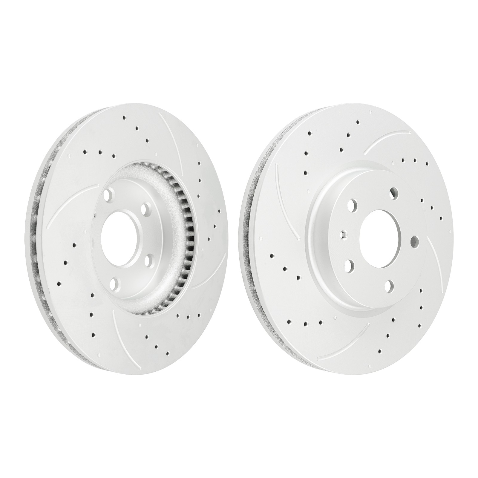 Pair Front Drilled & Slotted Disc Brake Rotors For 2013-2020 Ford Fusion 54196
