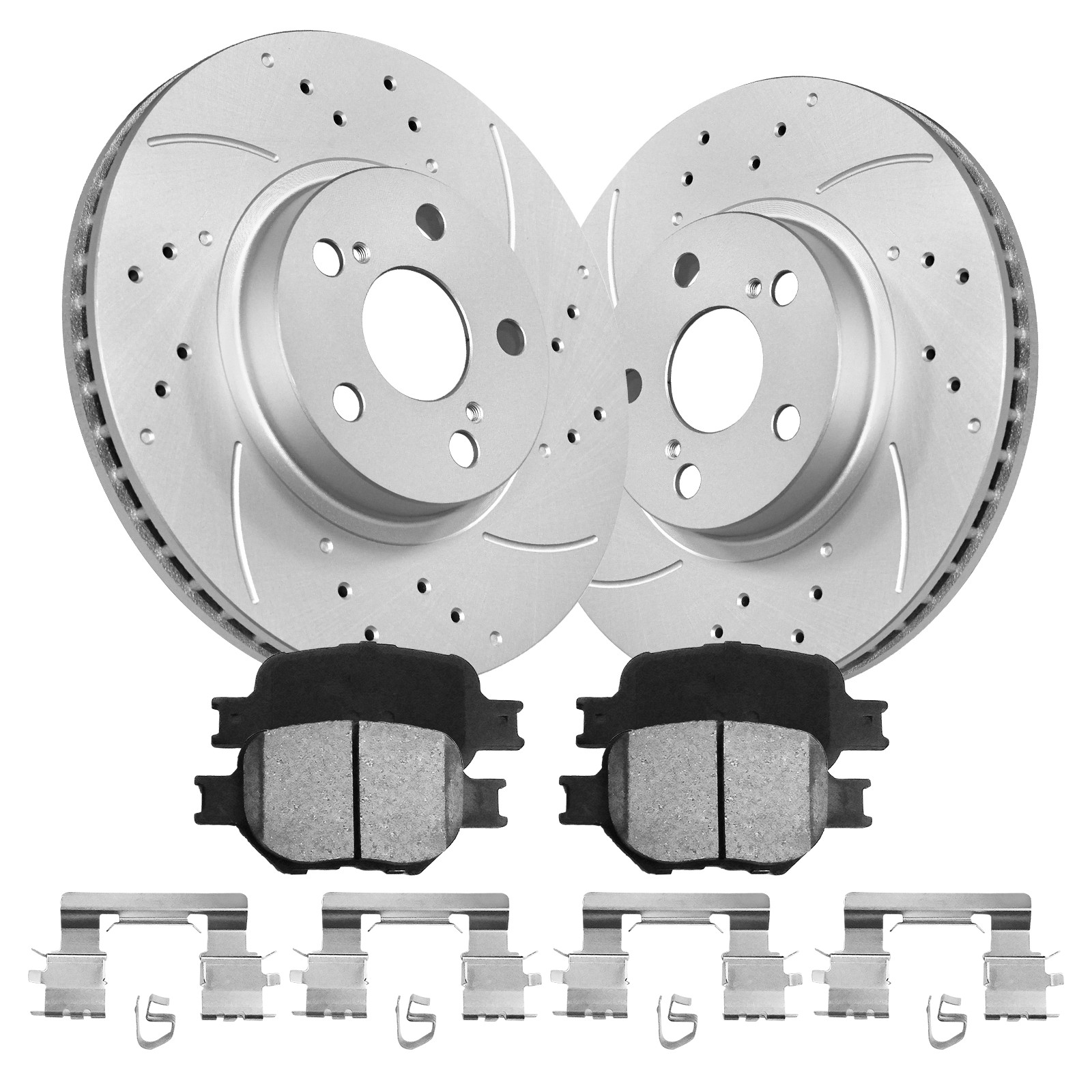 Front Disc Brake Rotors Ceramic Pads Kits for 2000 2001-2005 Toyota Celica 1.8L