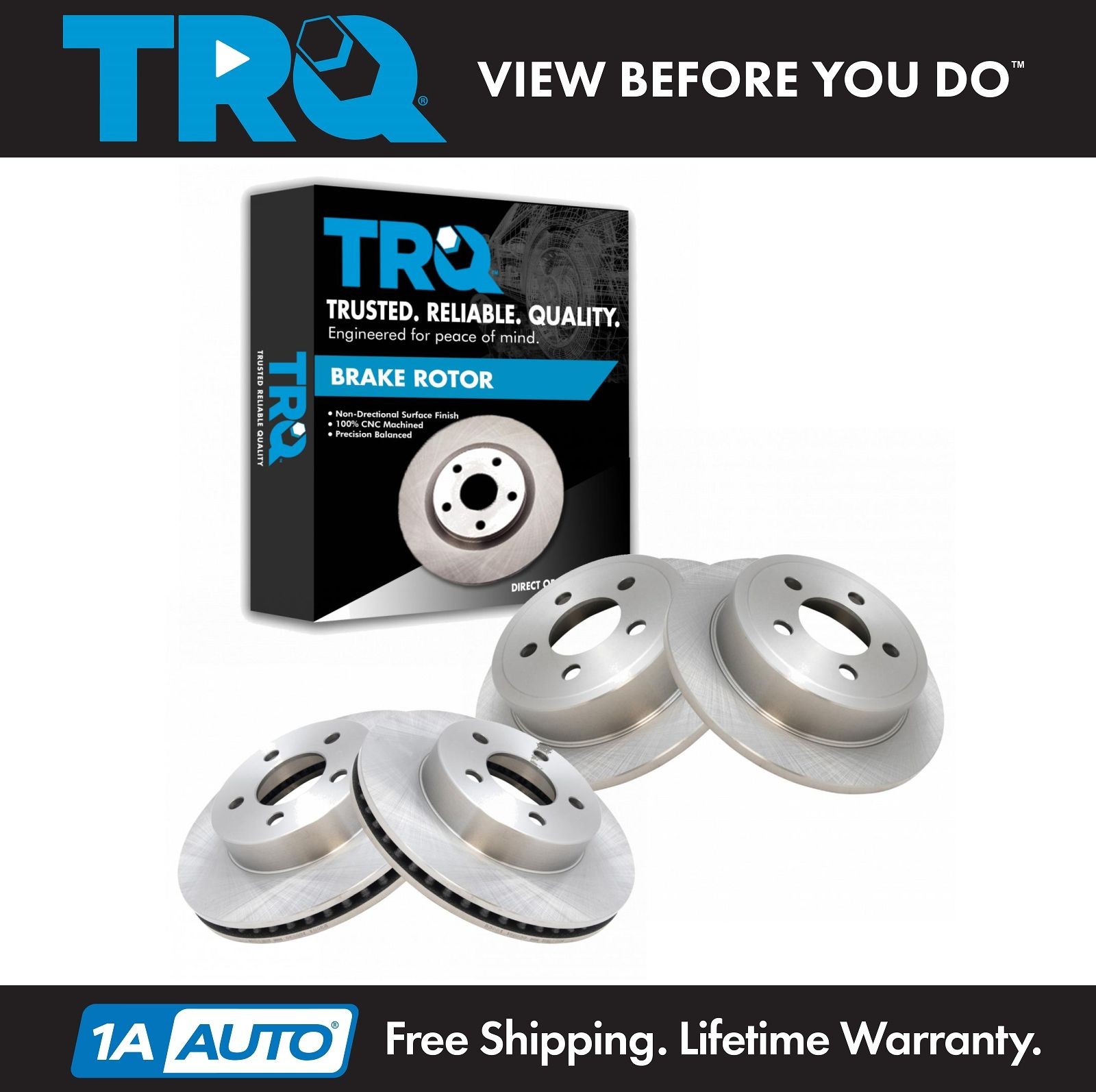 TRQ Front & Rear Brake Rotors Set For 2003-2007 Jeep Liberty