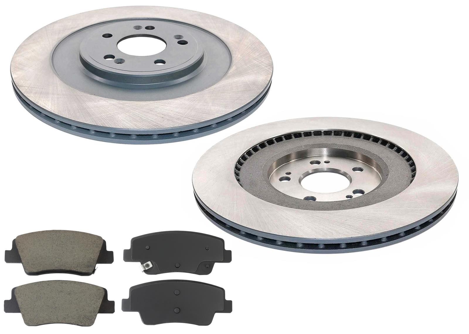 For Genesis G90 2023 2024 2025 3.5L Rear Coated Disc Brake Rotors & Brake Pads