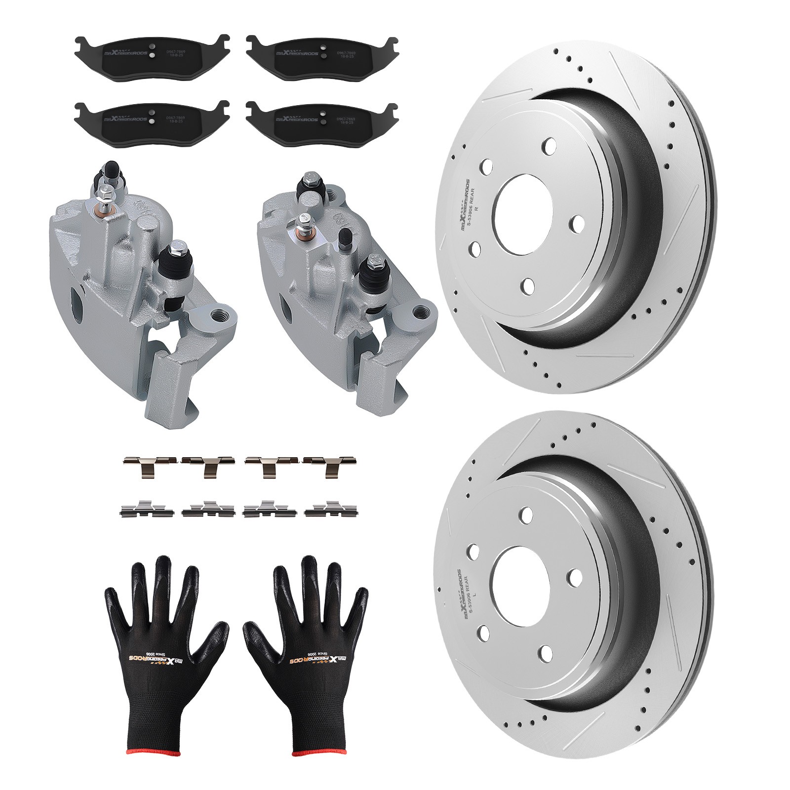 352mm Rear Brake Rotor Caliper & Pad Kit for Dodge Ram 1500 2005-2010 18-B4837