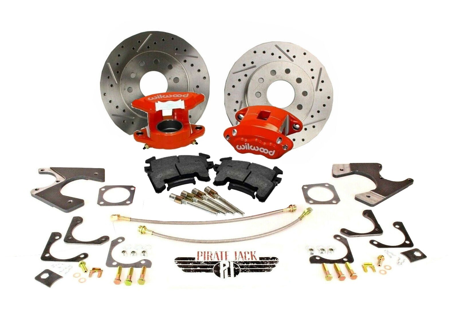 Universal GM 10/12 Bolt Rear Disc Conversion w/ Red Wilwood Calipers