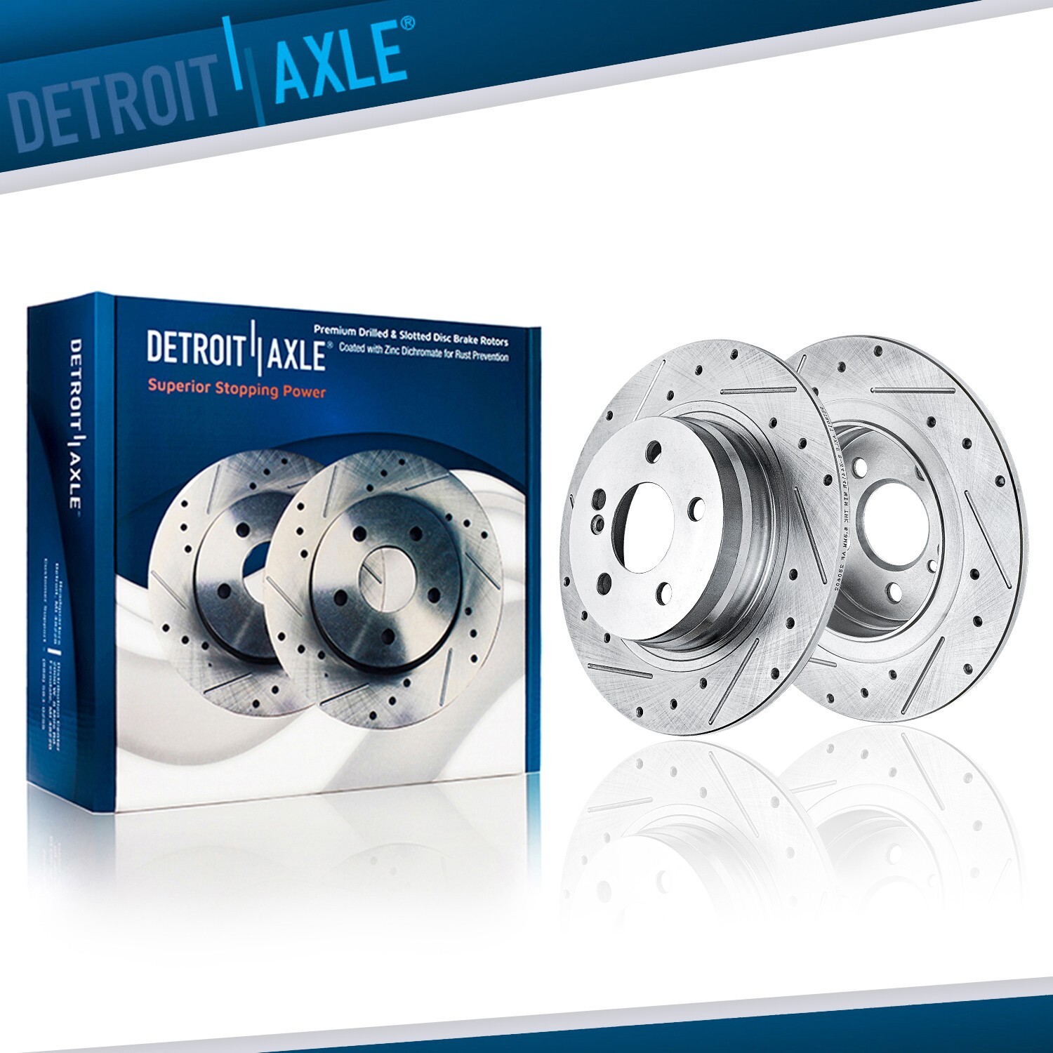 REAR Drilled Brake Rotors for Mercedes-Benz C230 C250 C300 Rear Disc Rotor Set