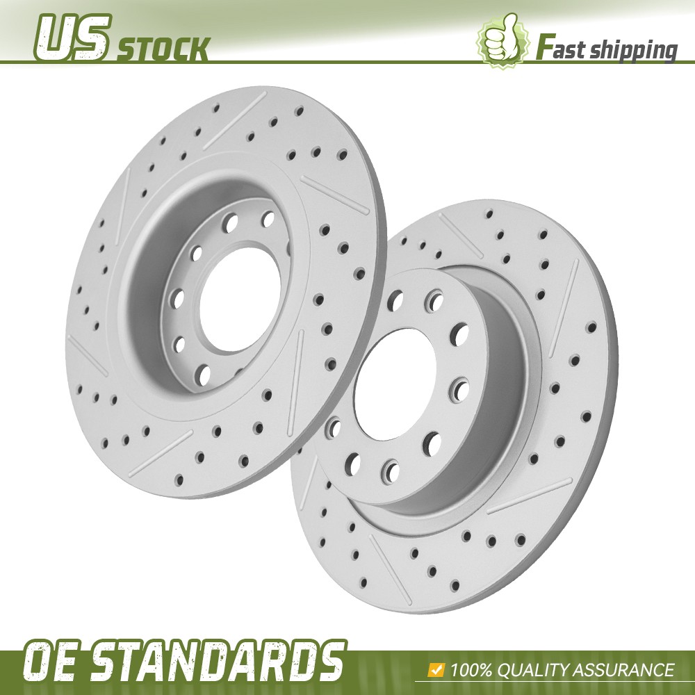 264mm Rear Drilled Disc Brake Rotors Set for 2013 – 2016 Dodge Dart