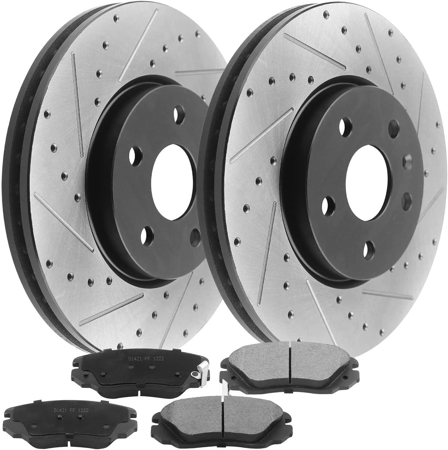 Front Brake Rotors and Ceramic Pads for Chevrolet Equinox GMC Terrain 321mm