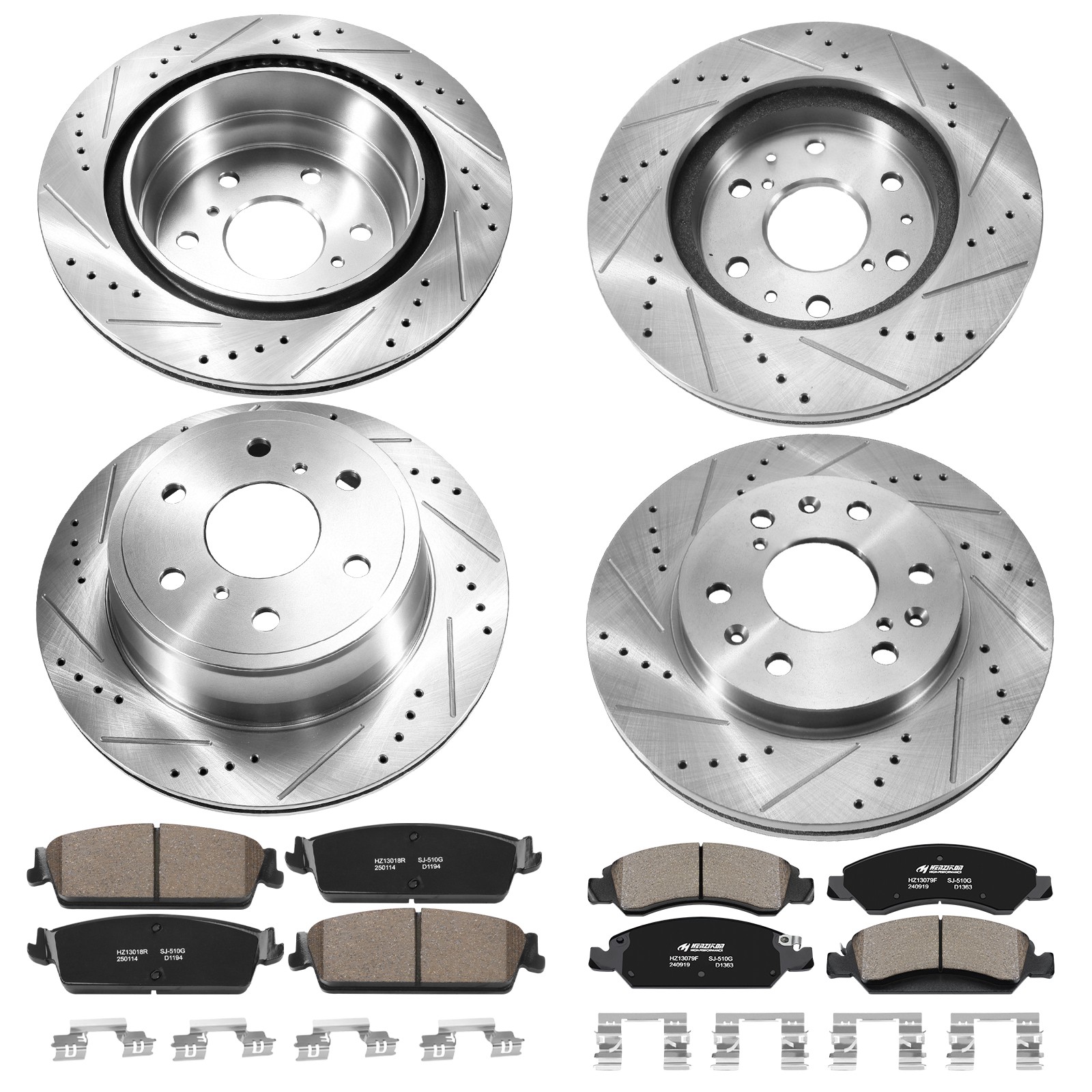 Front Rear Rotors Brake Pads Kit for Chevy Tahoe Silverado GMC Sierra 1500 Yukon