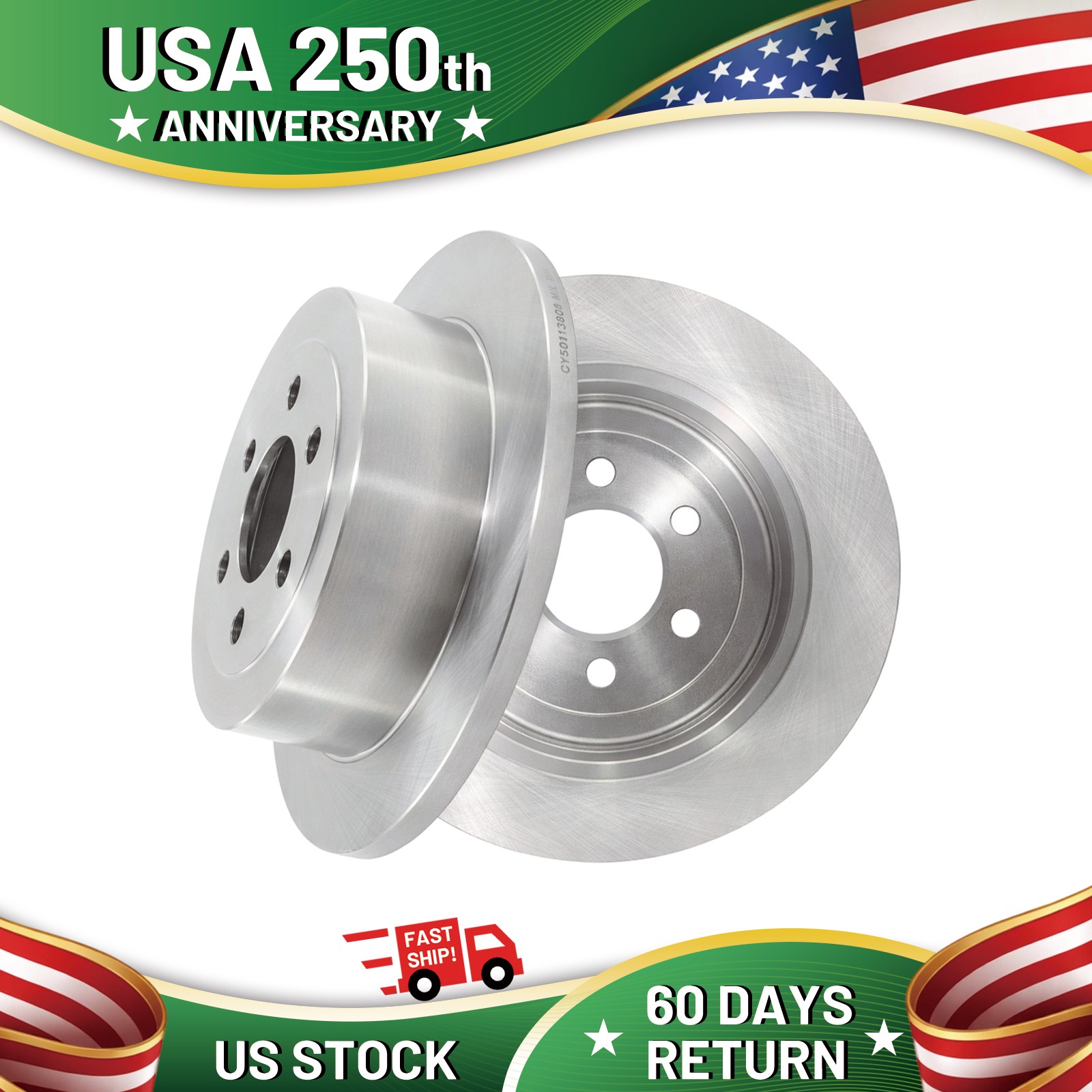312mm Both of (2) Pair Rear Disc Brake Rotors for 2003-2004 Dodge Dakota 6 Lugs