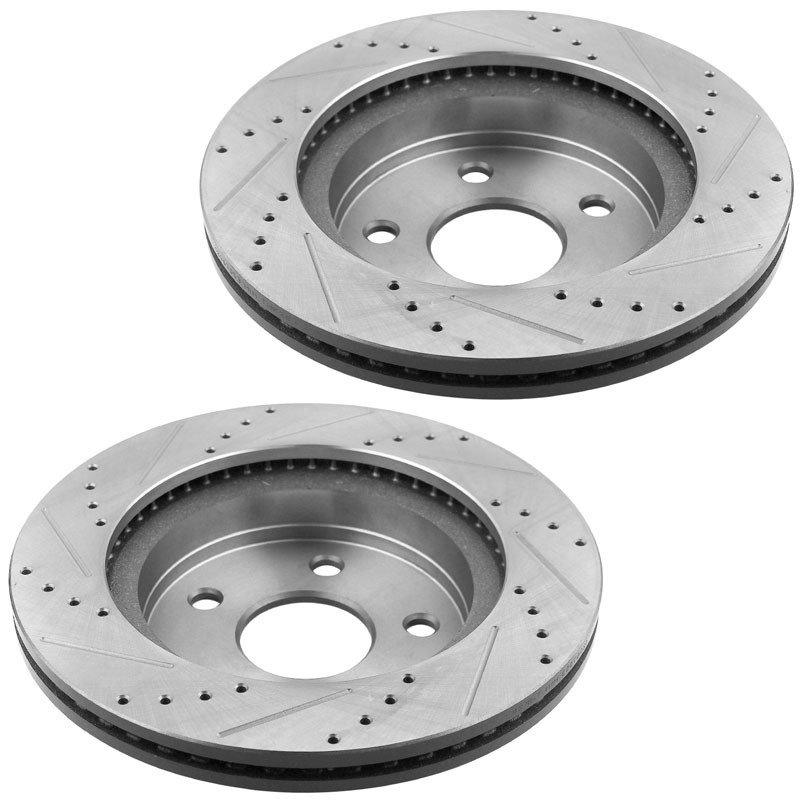 Front Drilled Brake Rotors Ceramic Pads for 2006-18 Dodge Ram 1500 5 LUG FL L16