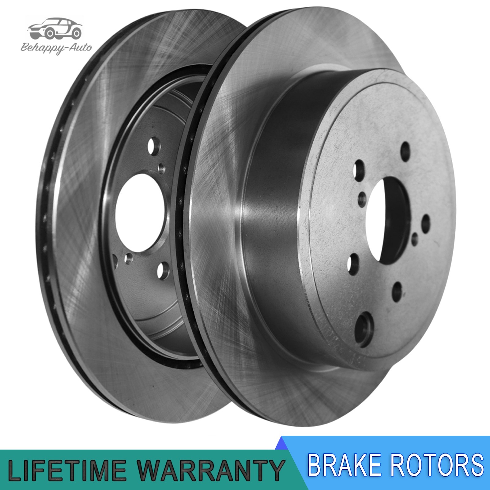 259mm Rear Left & Right Disc Brake Rotors for Mini Cooper 2014-2019 1.5L 5 Lug