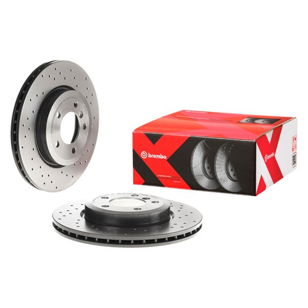 For BMW Z4 06-08 Premium Xtra Cross Drilled UV Coated 1-Piece Front Brake Rotor