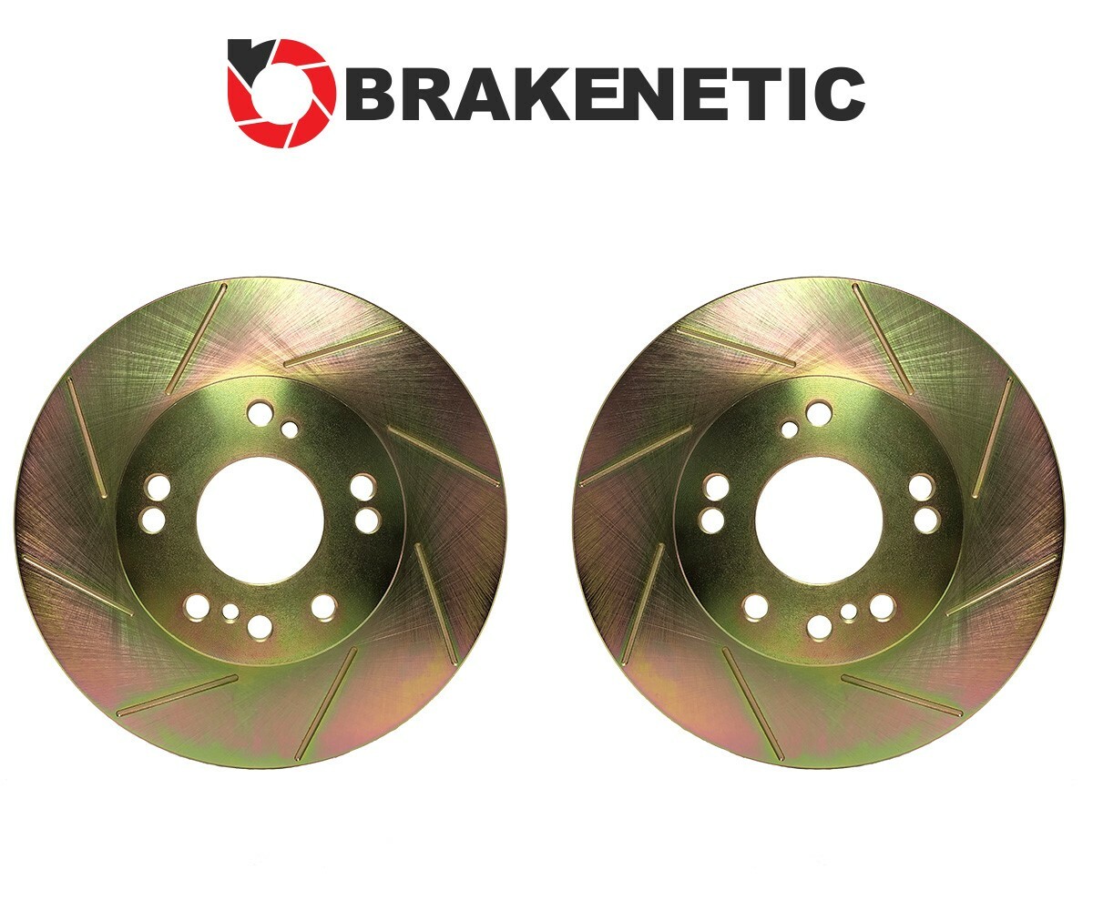FRONT BRAKENETIC Sport Slot Brake Rotors 26mm Z32 300ZX Conversion 4/5LUG