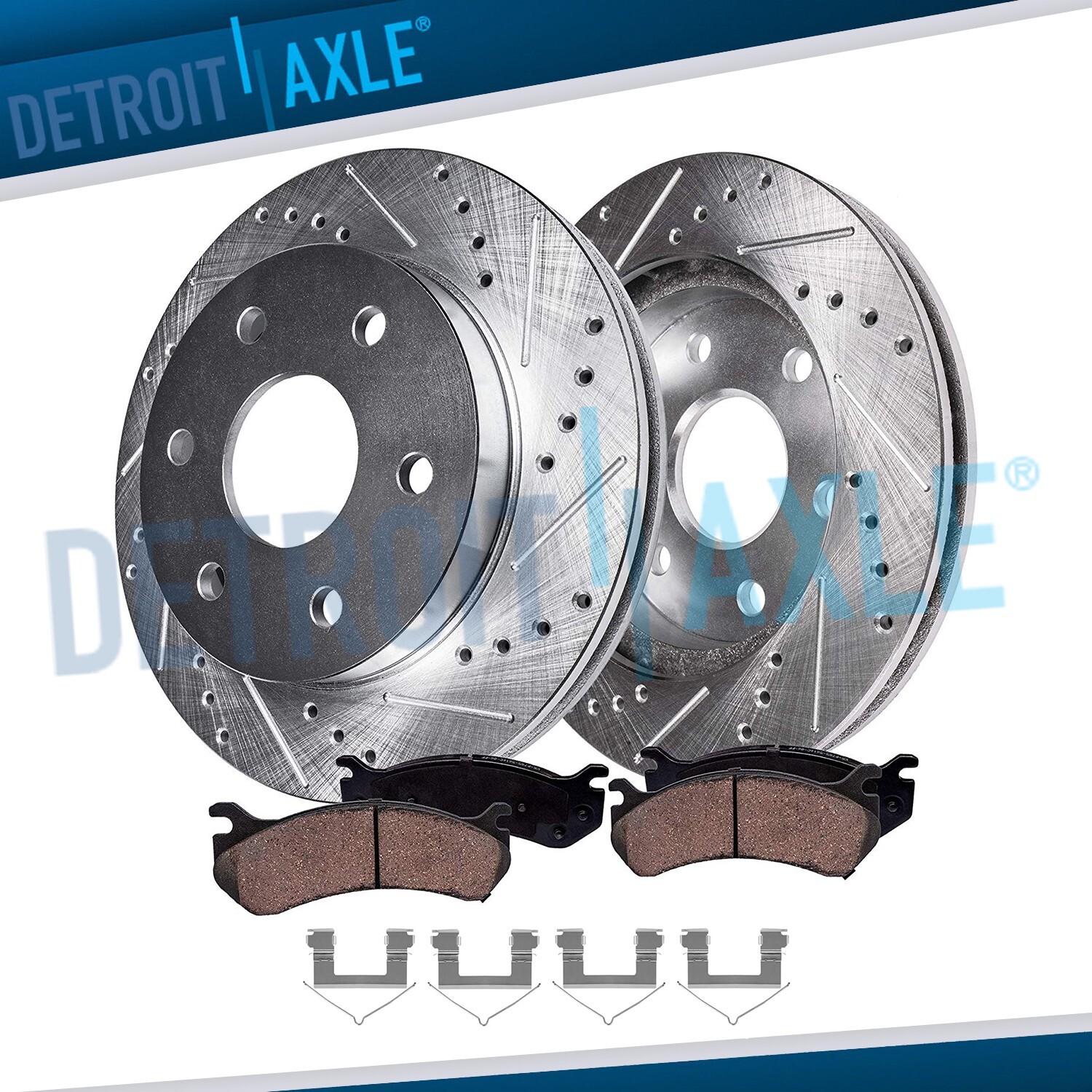 Front Drilled Slotted Disc Brake Rotors Brake Pads for 2017 – 2019 Nissan Titan