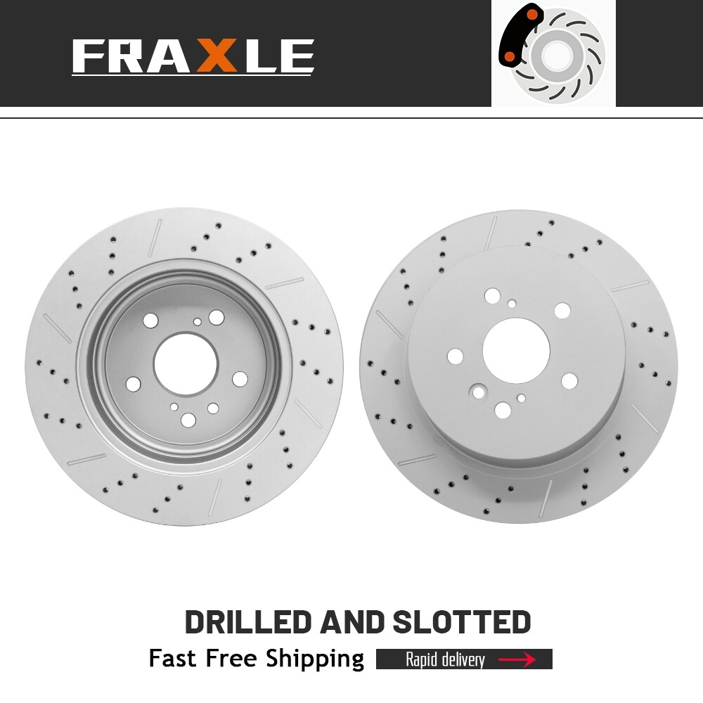 Rear Drilled Brake Rotors For 2008 2009 2010 2011 2012 2013 Toyota Highlander