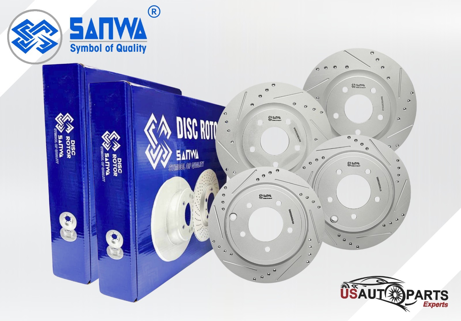 FRONT & REAR BRAKE ROTOR SET GEOMET COATED D&S FOR JEEP CHRYSLER 2007-2017