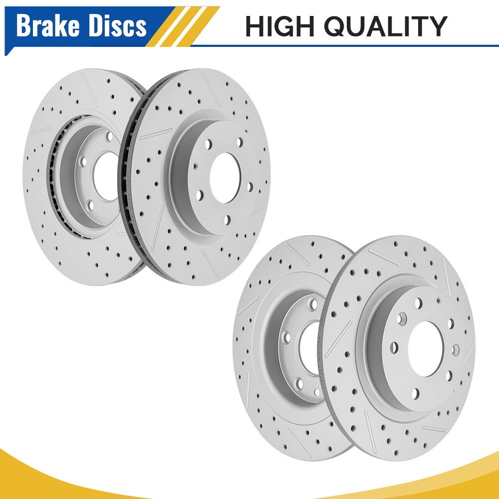 AWD 4pcs Front & Rear Disc Brake Rotors Set for Mazda CX-3 2016 2017 2018