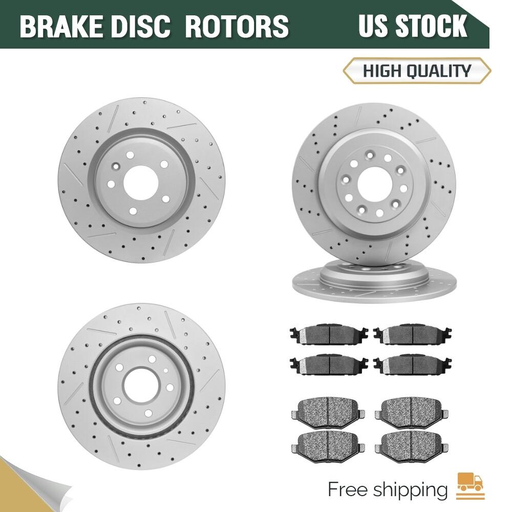 Front Rear Brake Disc Rotor+Ceramic Pads Set for EXPLORER FLEX TAURUS MKS MKT