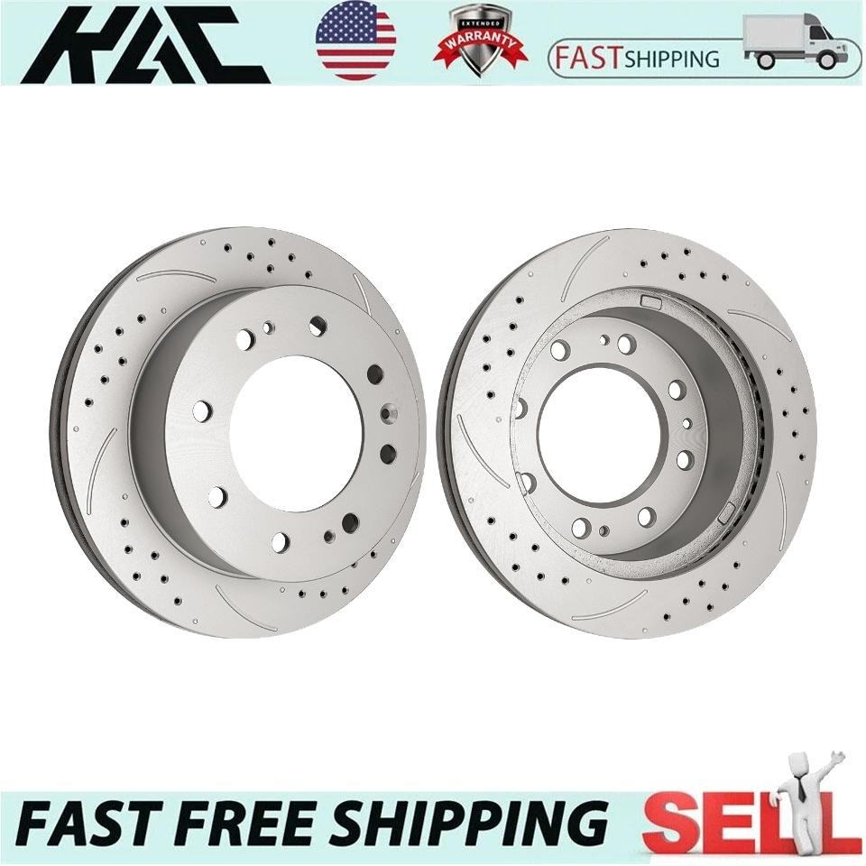 Front Drilled Slotted Brake Rotors for 2011-2025 Chevy Silverado 2500 HD 580875R
