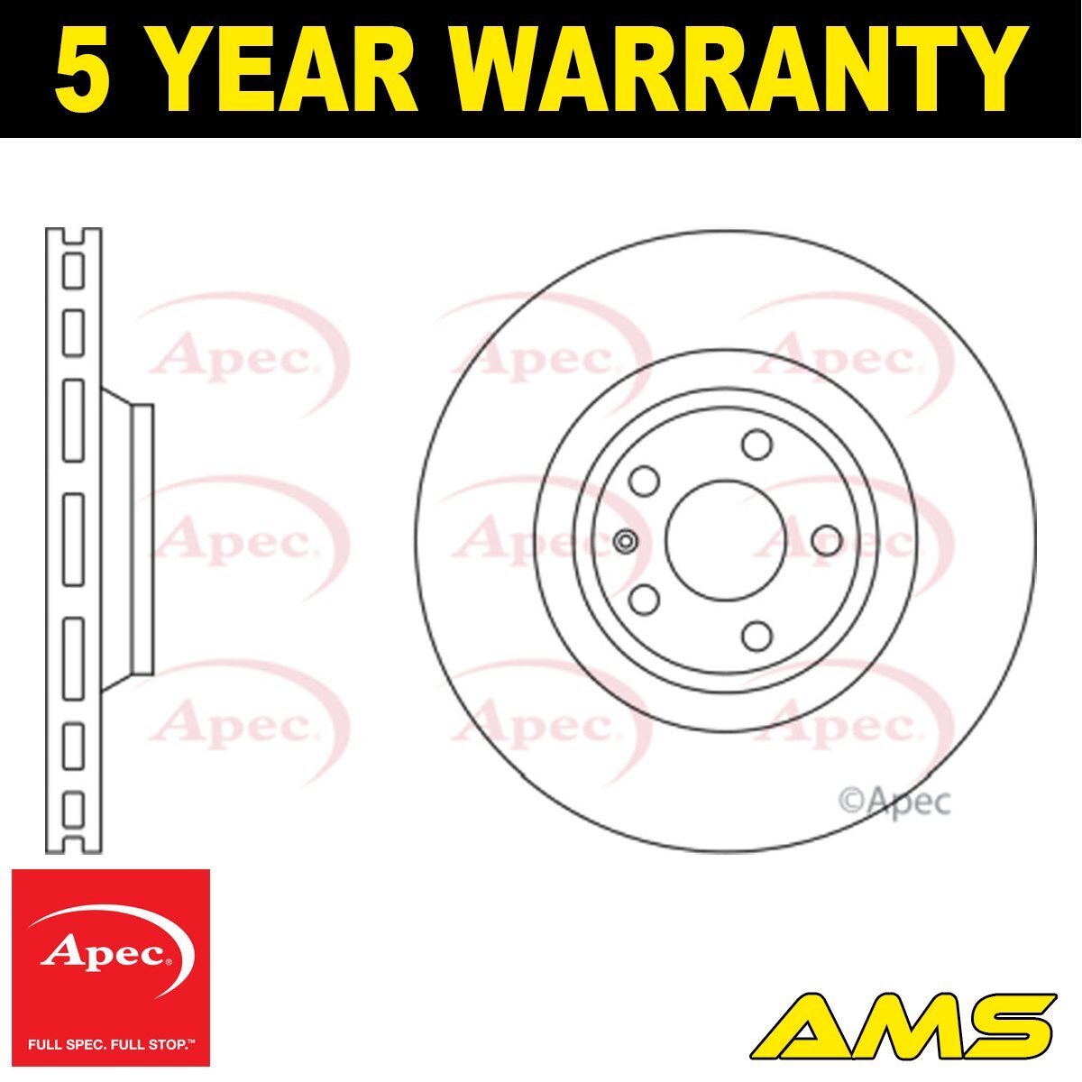 Fits Audi A6 Allroad 2.7 TDi 3.0 3.1 4.2 Brake Disc Front Apec 4F0615301F