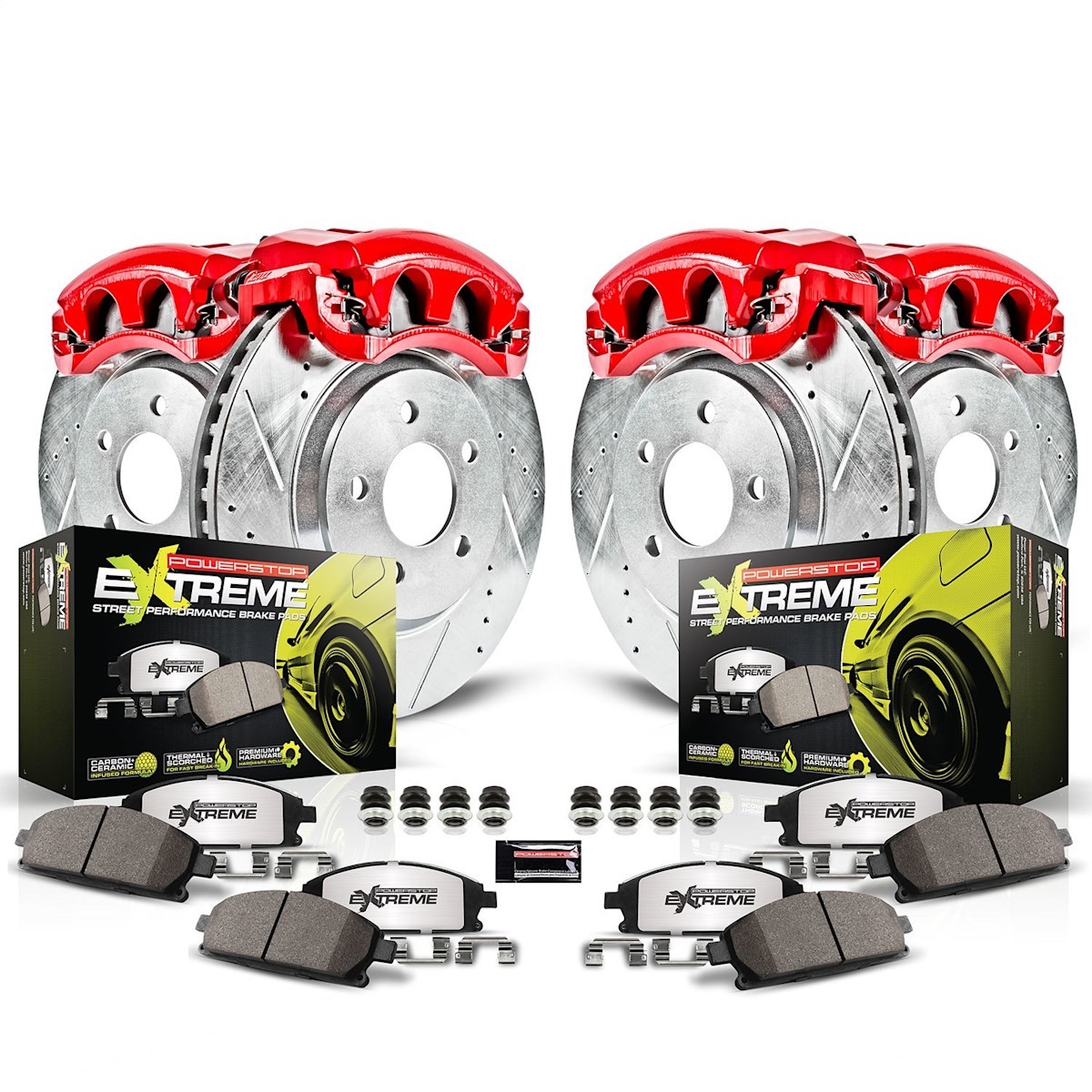 Powerstop Extreme Front Rear Brake Discs Calipers Pads Kit for Legacy Outback