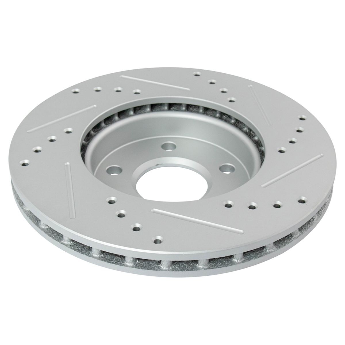 Performance Brake Rotor Drilled Slotted Coated Front Pair for Ford