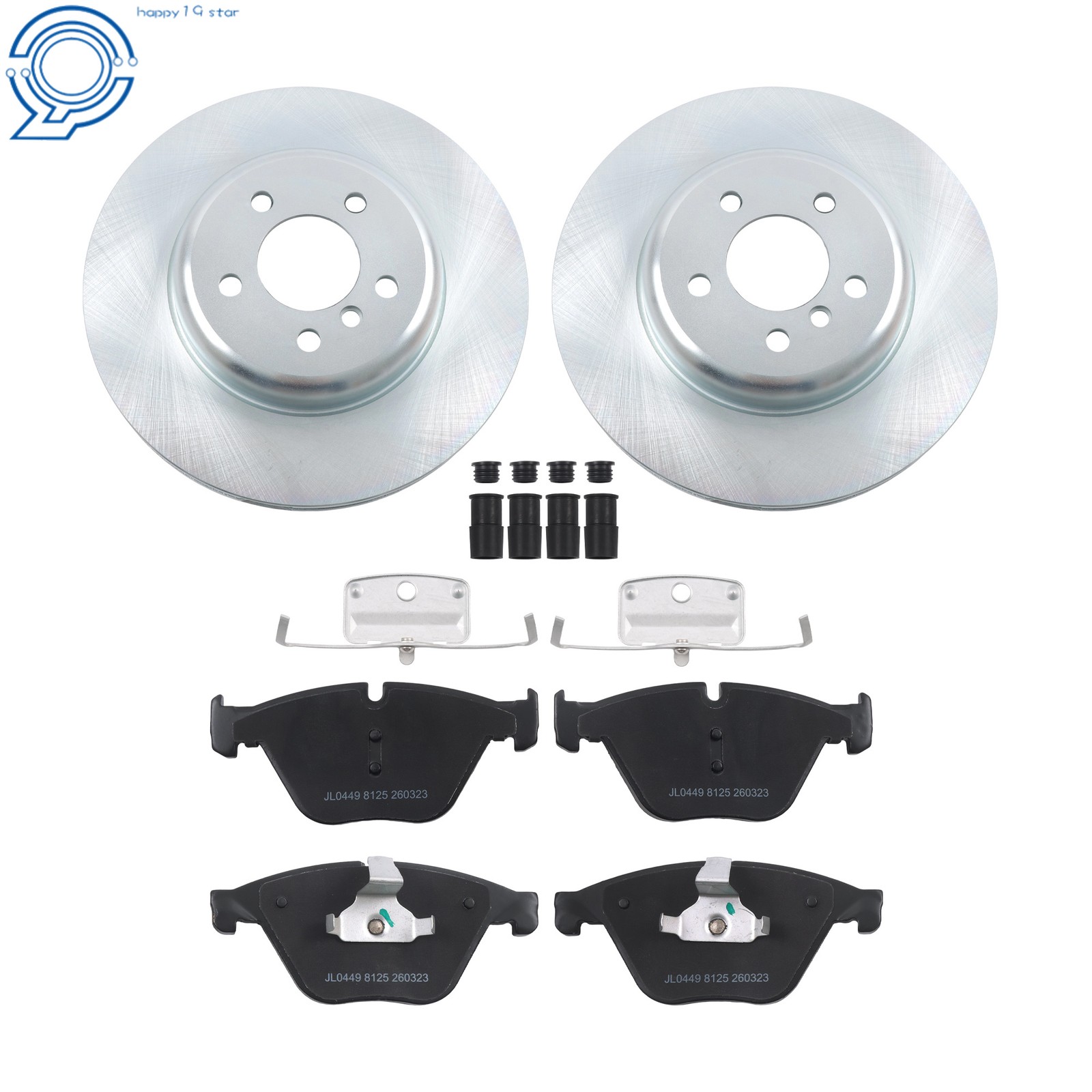 6Pcs Front Disc Rotors & Ceramic Brake Pad for BMW F10 535d 535d xDrive 640i F12