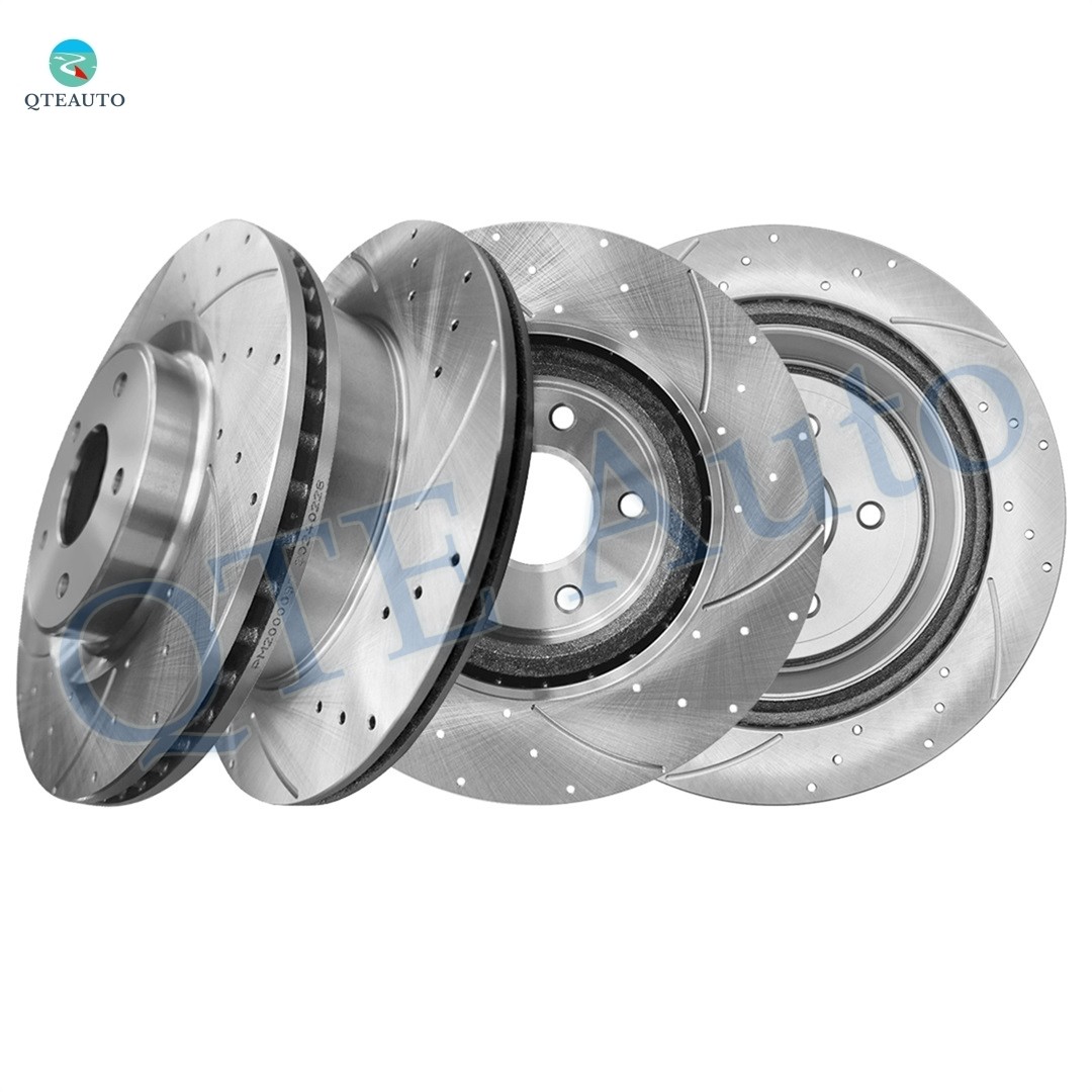 4 Front 320mm-Rear 308mm Drilled Slotted Brake Rotors For 2017-2022 Infiniti Q60