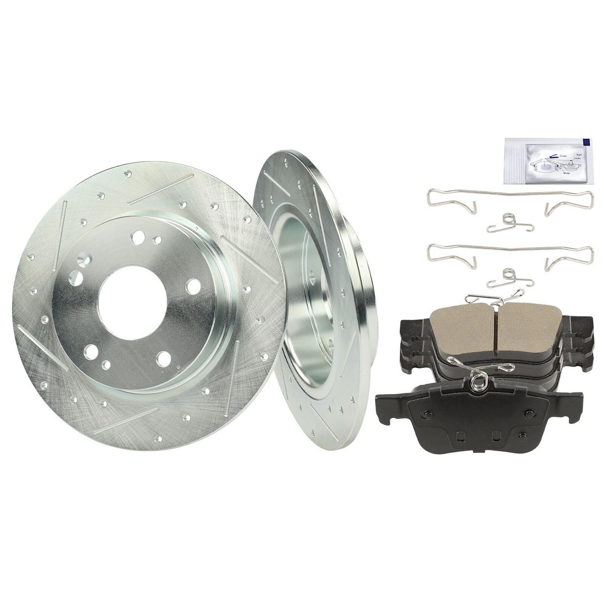Brake Disc and Pad Kits 2-Wheel Set Rear for Honda Civic 16-17, 19-20, 22-23