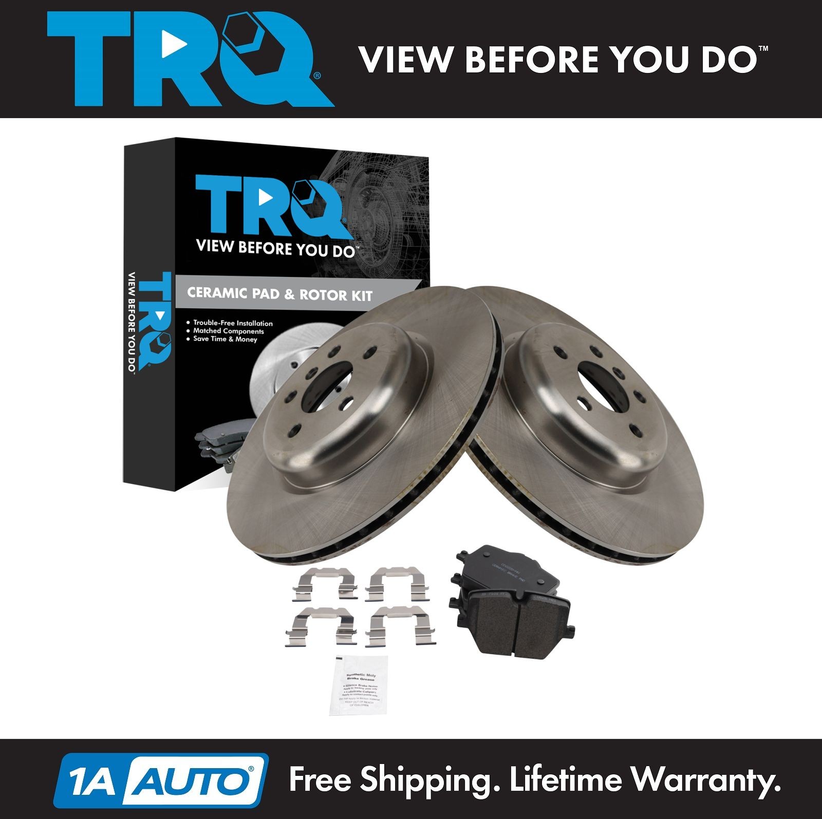 TRQ Brake Pad & Rotor Kit Ceramic Fits BMW Toyota