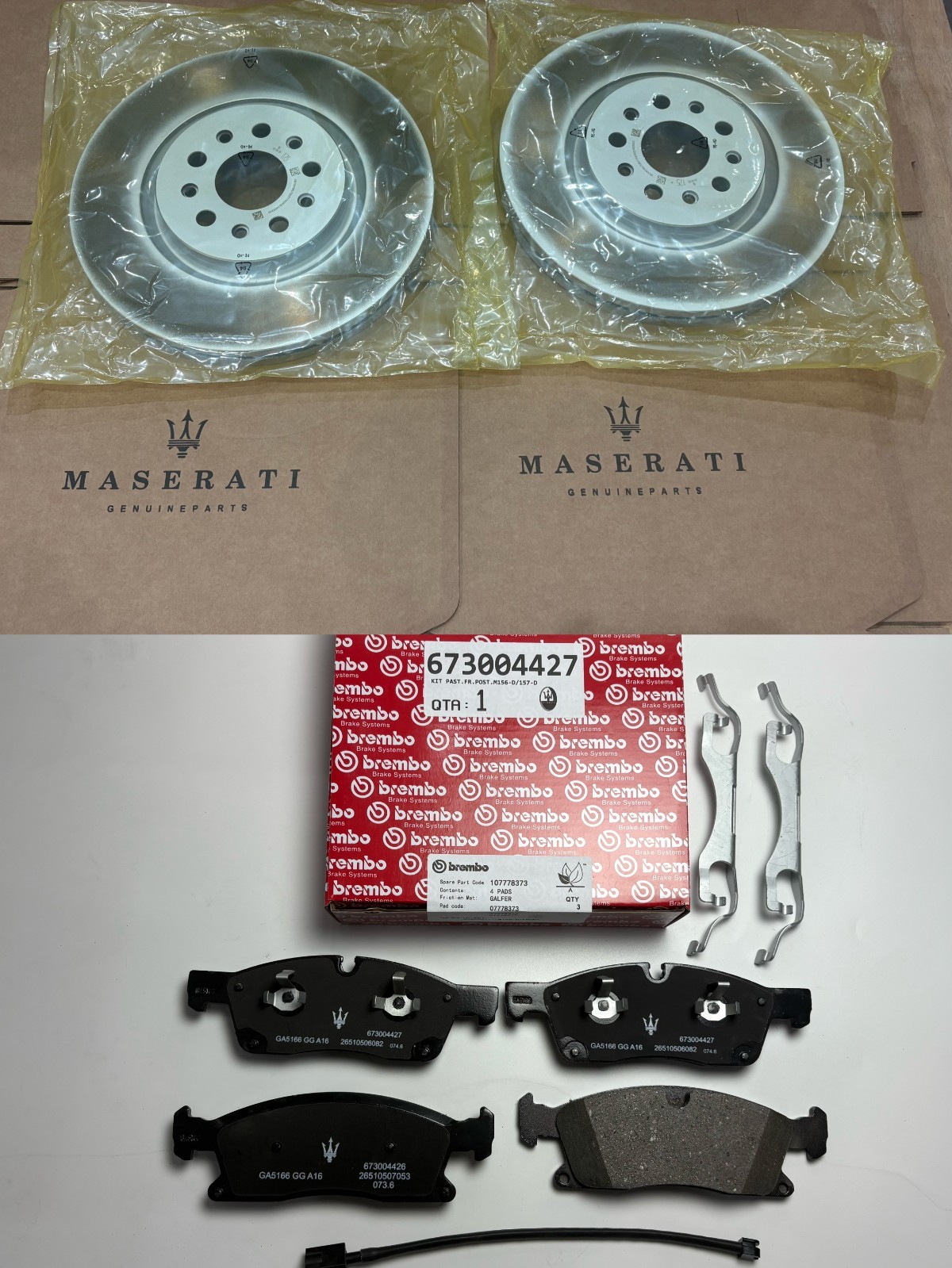OEM FOR MASERATI LEVANTE 3.0 CROSS DRILLED PERFORMANCE FRONT BRAKE DISCS PADS