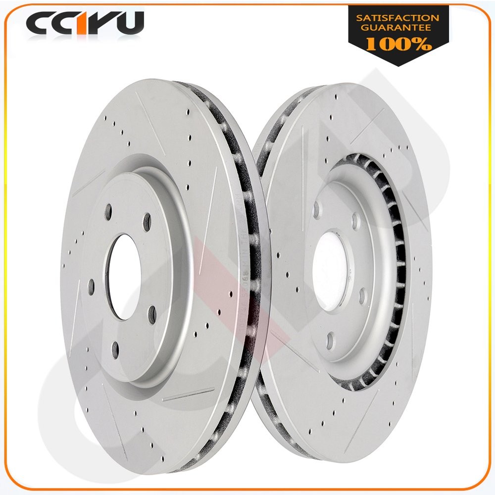 Front Drill & Slot Brake Rotors Discs For Dodge Journey 14 13 14 15 16 17 Set