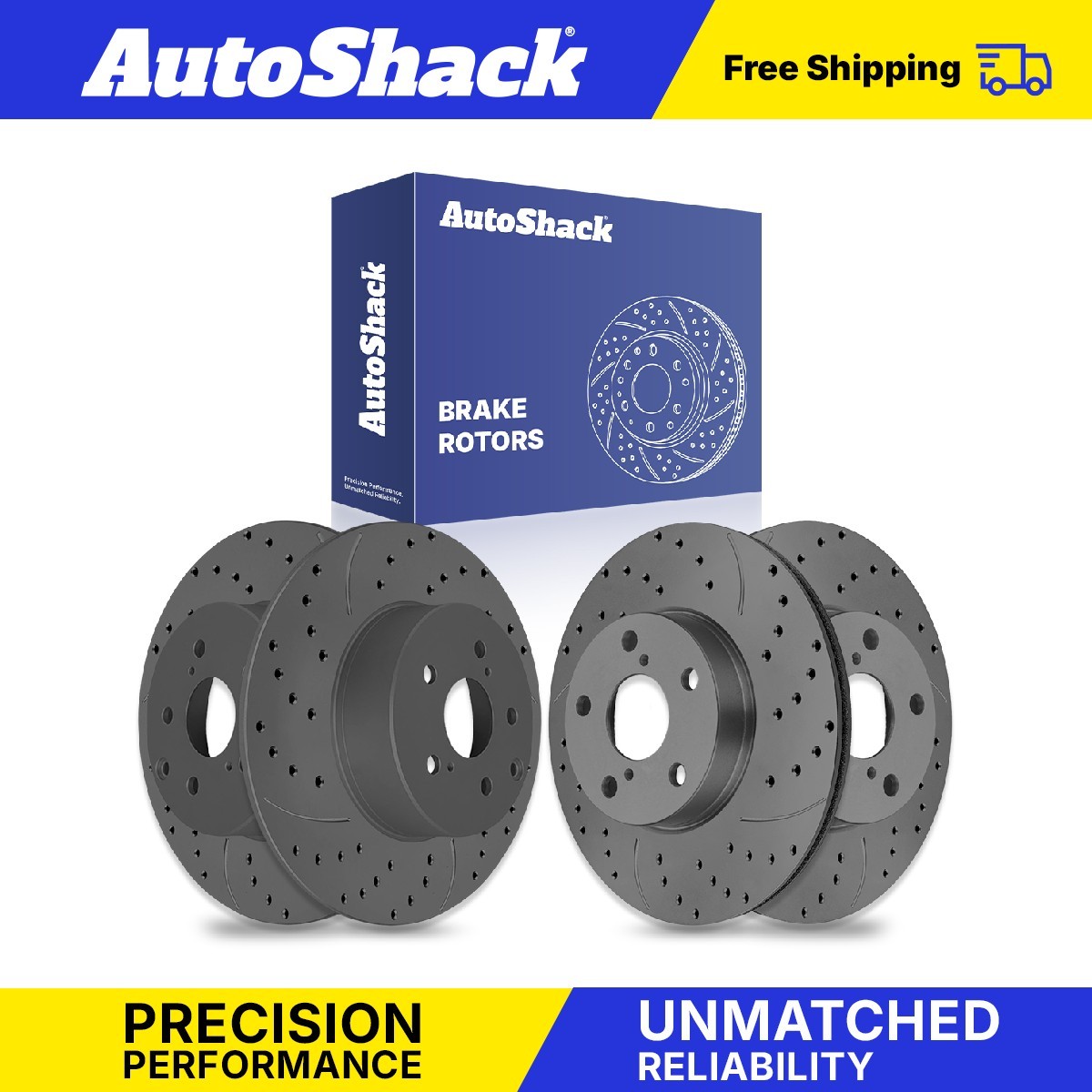 Front Rear Drilled Slotted Brake Rotors Set for Toyota, RAV4 2006-2018